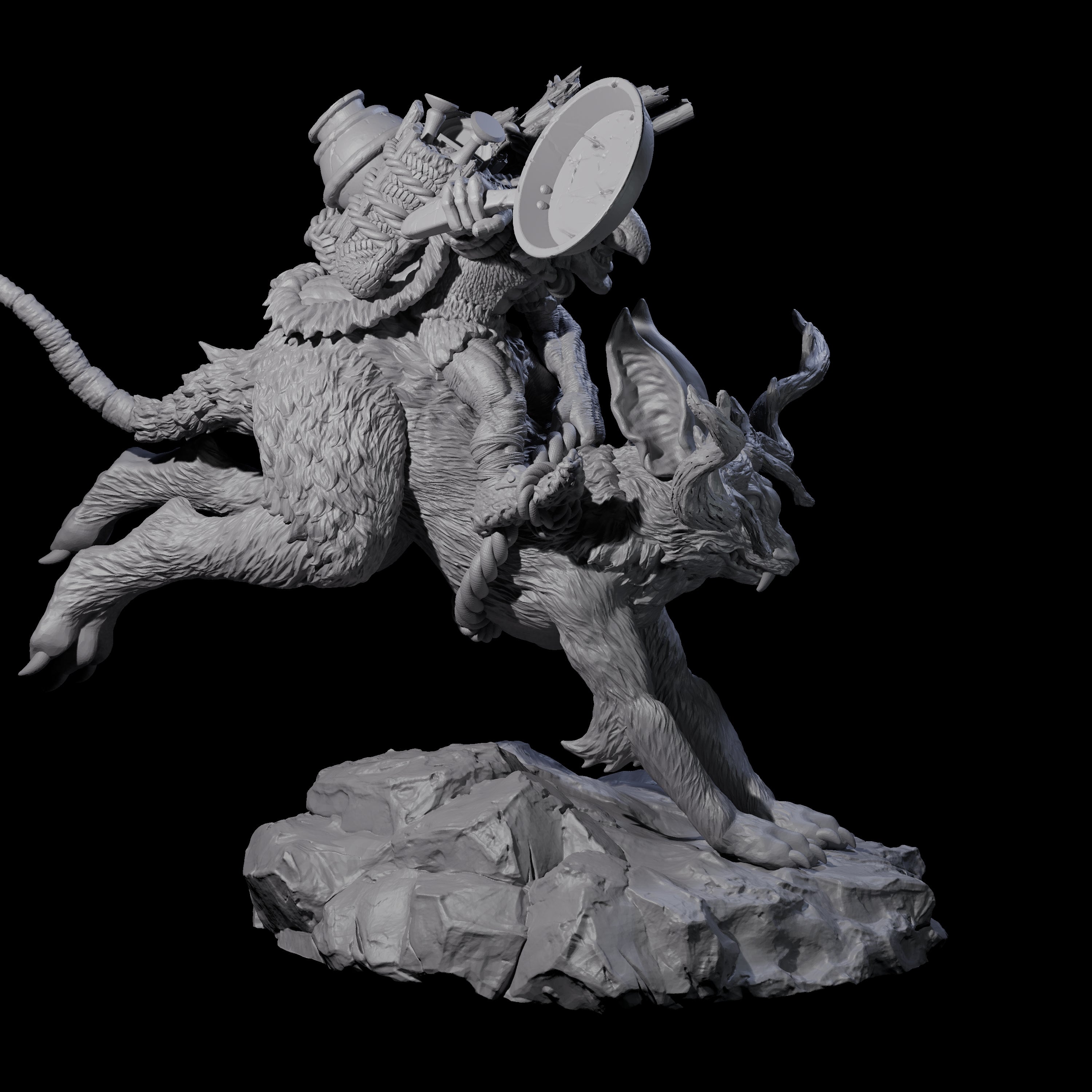 Attacking Goblin on Jackalope D Miniature for Dungeons and Dragons, Pathfinder or other TTRPGs