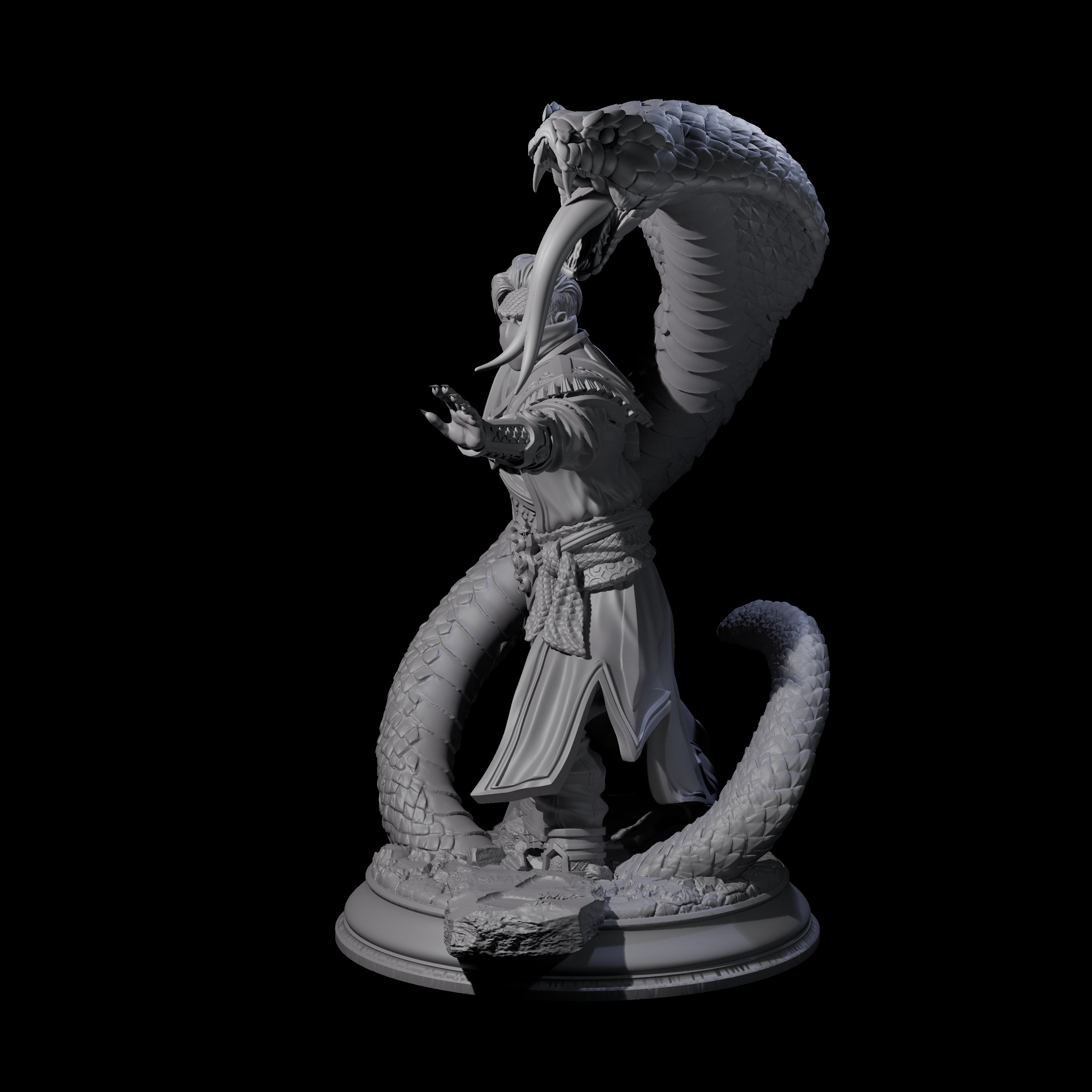Attacking Snake Charmer Miniature for Dungeons and Dragons, Pathfinder or other TTRPGs