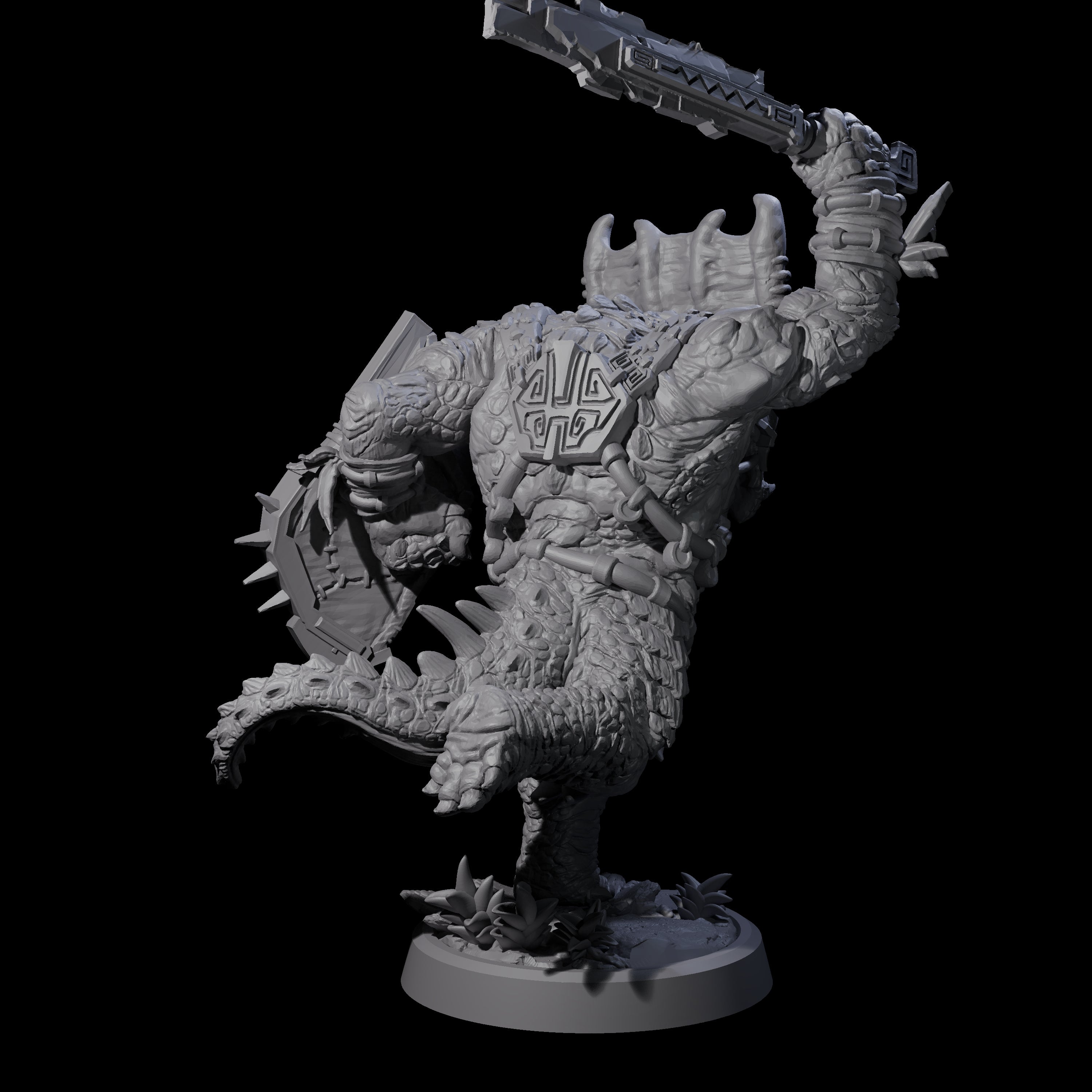 Attacking Triceratops Warrior B Miniature for Dungeons and Dragons, Pathfinder or other TTRPGs