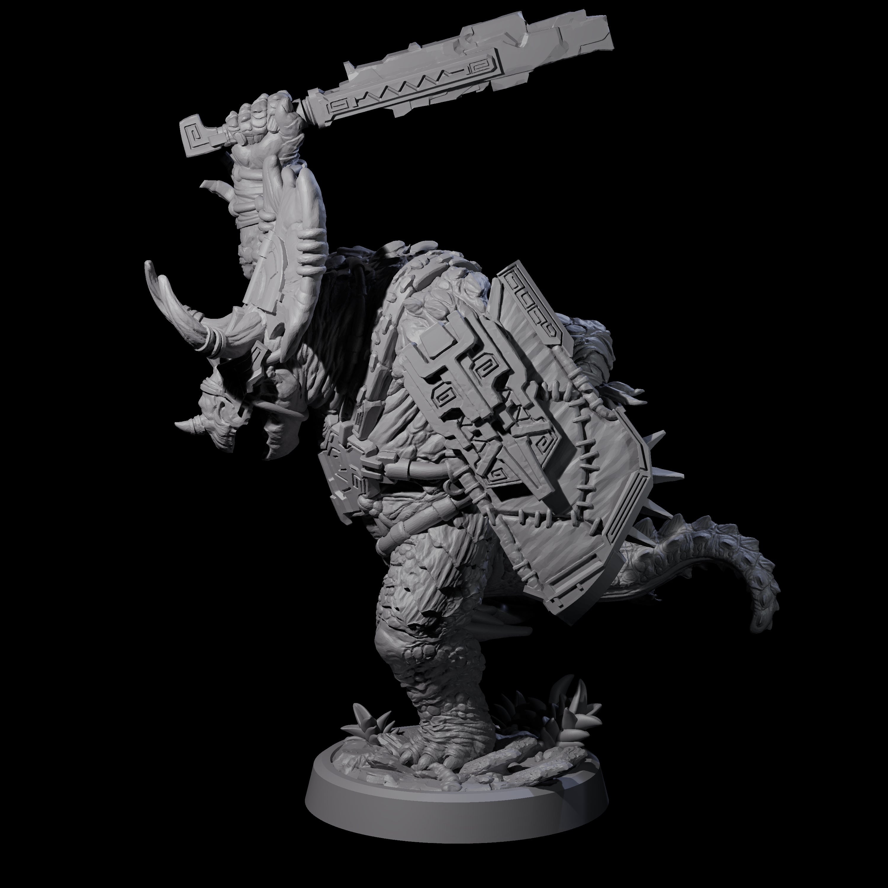 Attacking Triceratops Warrior B Miniature for Dungeons and Dragons, Pathfinder or other TTRPGs