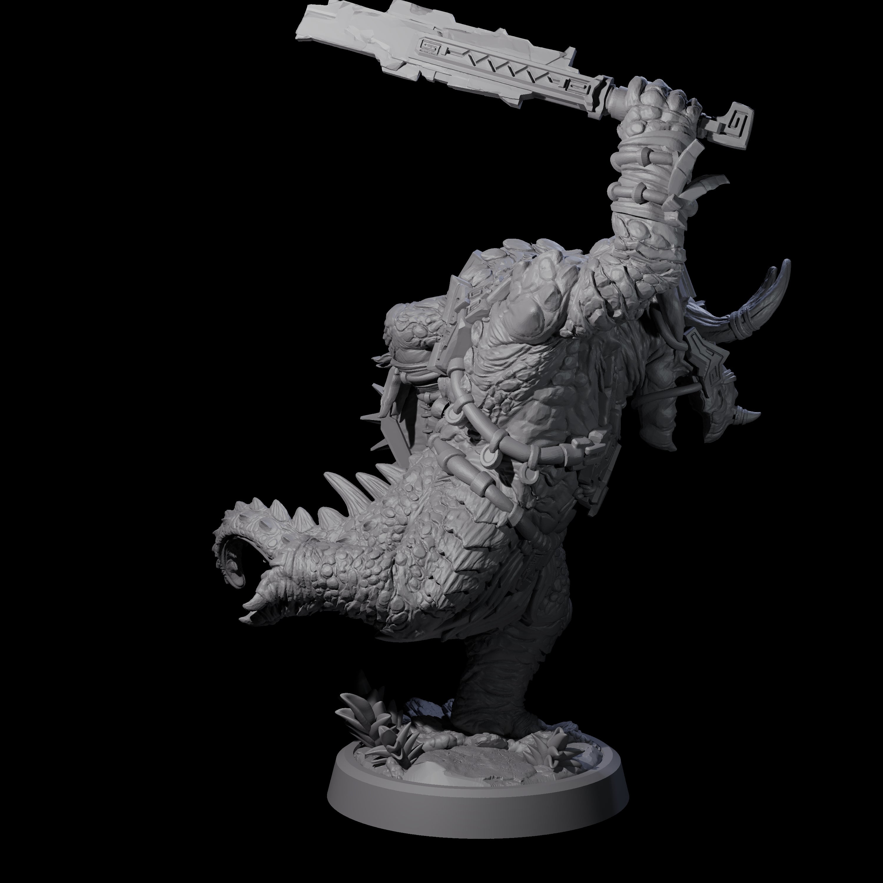 Attacking Triceratops Warrior B Miniature for Dungeons and Dragons, Pathfinder or other TTRPGs