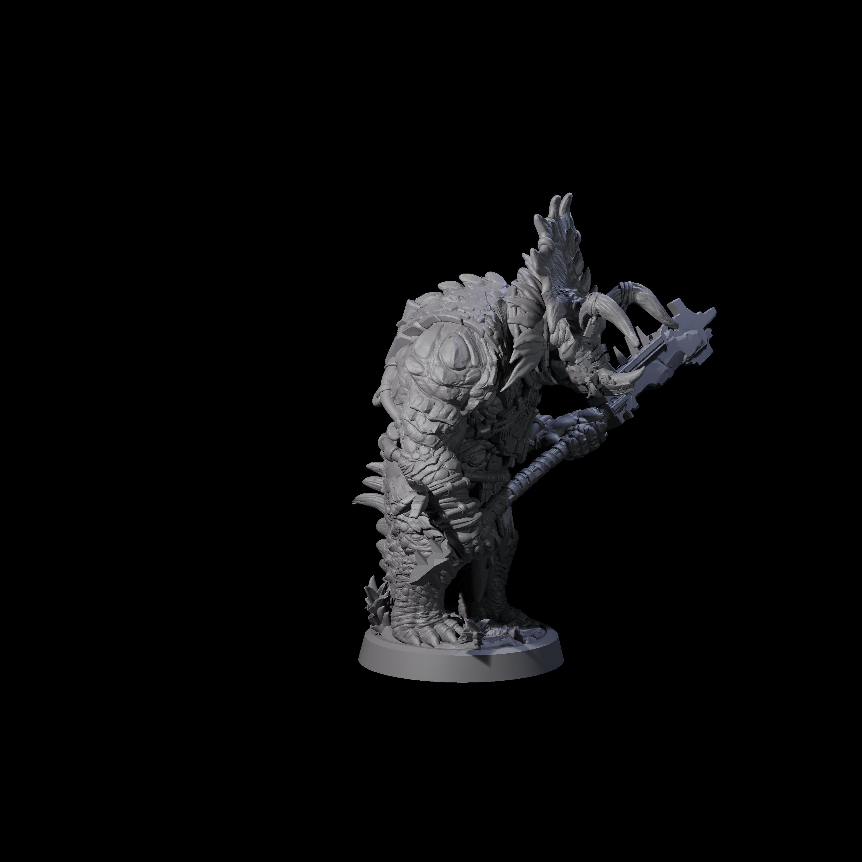 Attacking Triceratops Warrior C Miniature for Dungeons and Dragons, Pathfinder or other TTRPGs