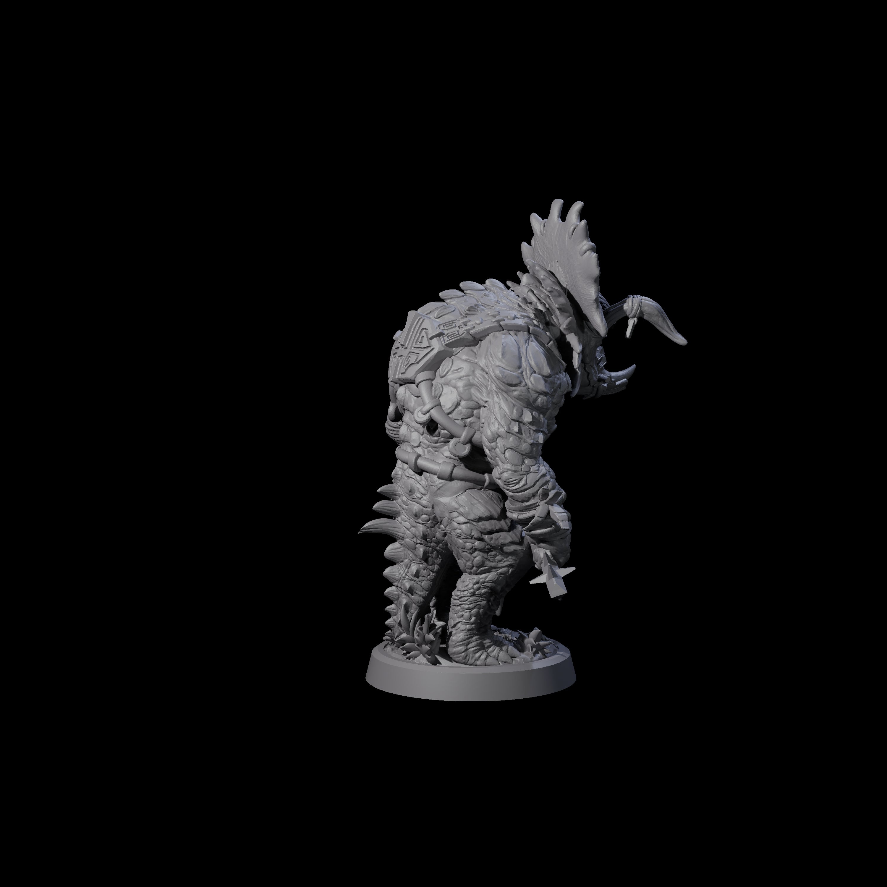 Attacking Triceratops Warrior C Miniature for Dungeons and Dragons, Pathfinder or other TTRPGs