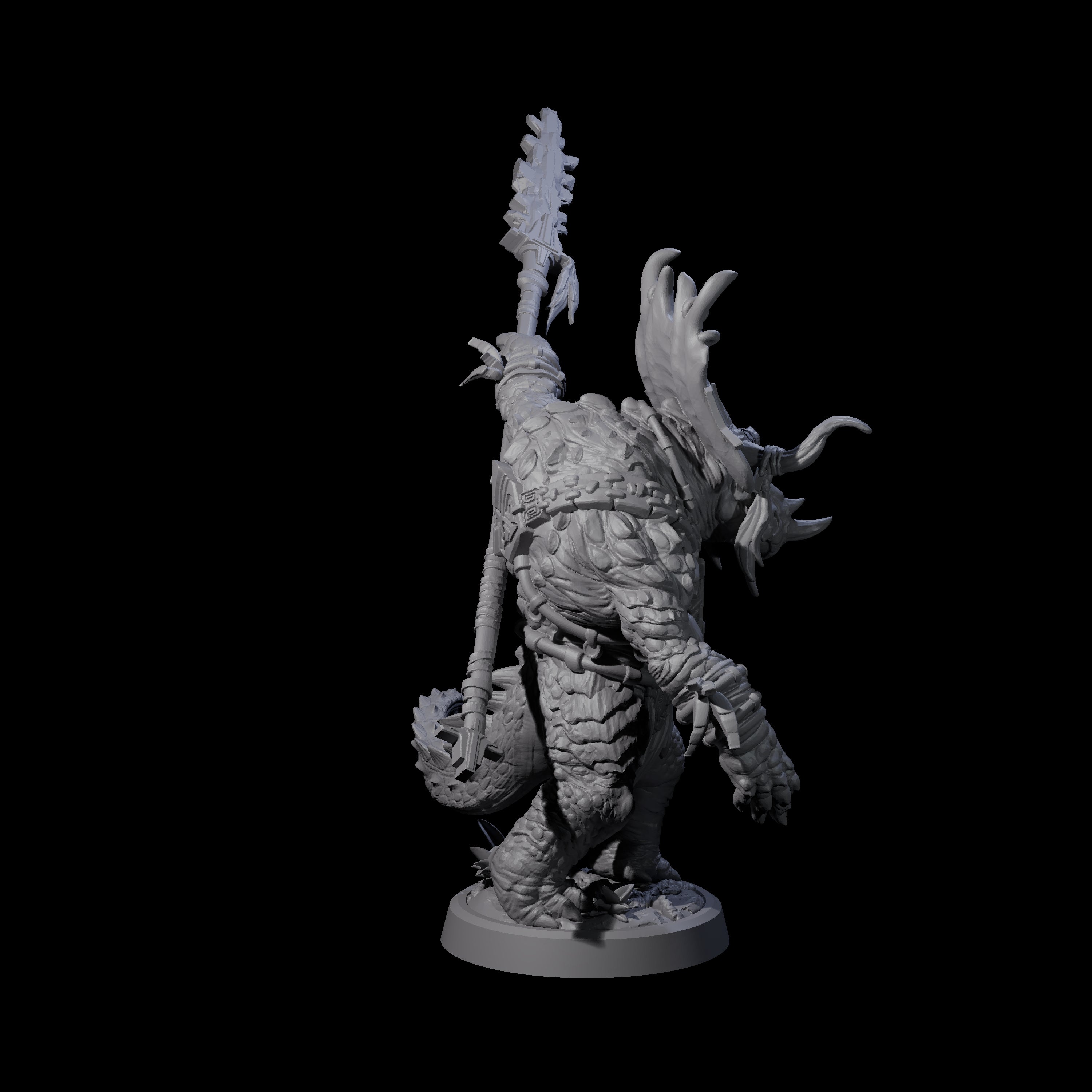 Attacking Triceratops Warrior D Miniature for Dungeons and Dragons, Pathfinder or other TTRPGs