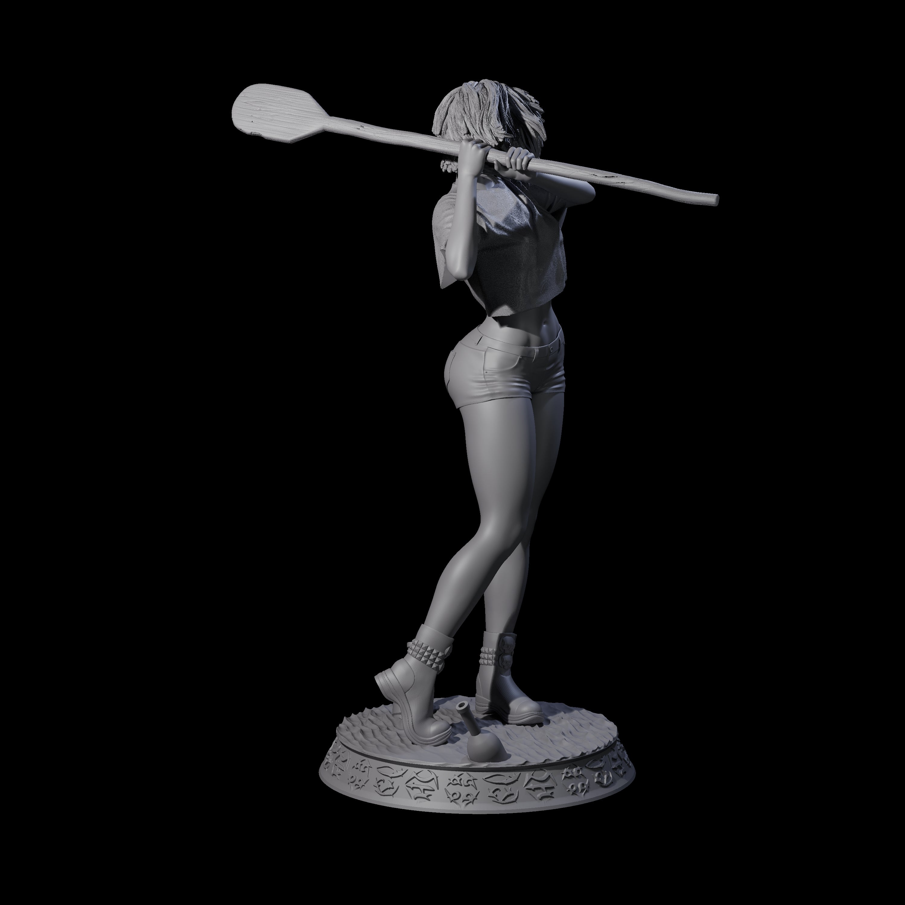 Aurora - Oar Swinging Heroine Miniature for Dungeons and Dragons, Pathfinder or other TTRPGs