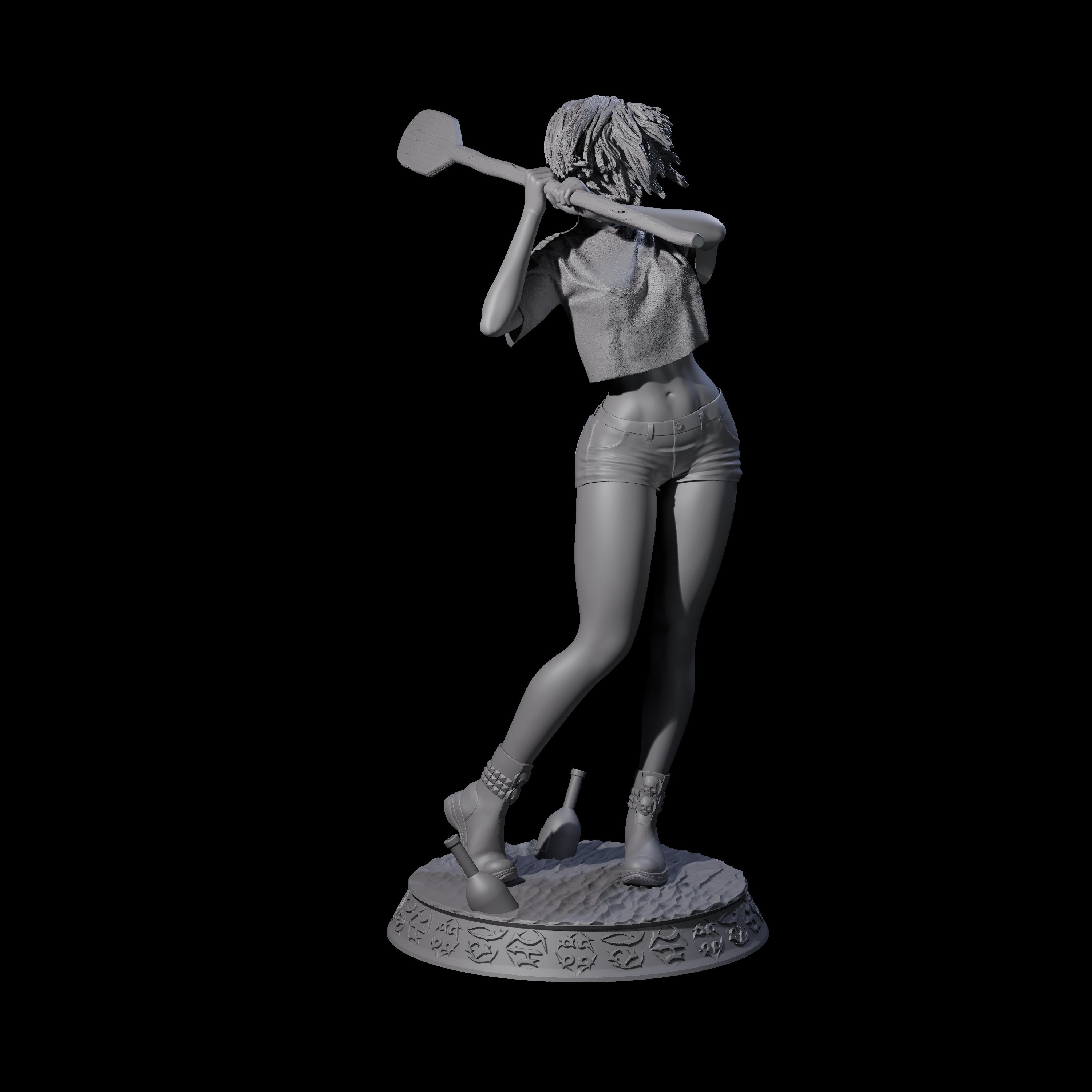Aurora - Oar Swinging Heroine Miniature for Dungeons and Dragons, Pathfinder or other TTRPGs