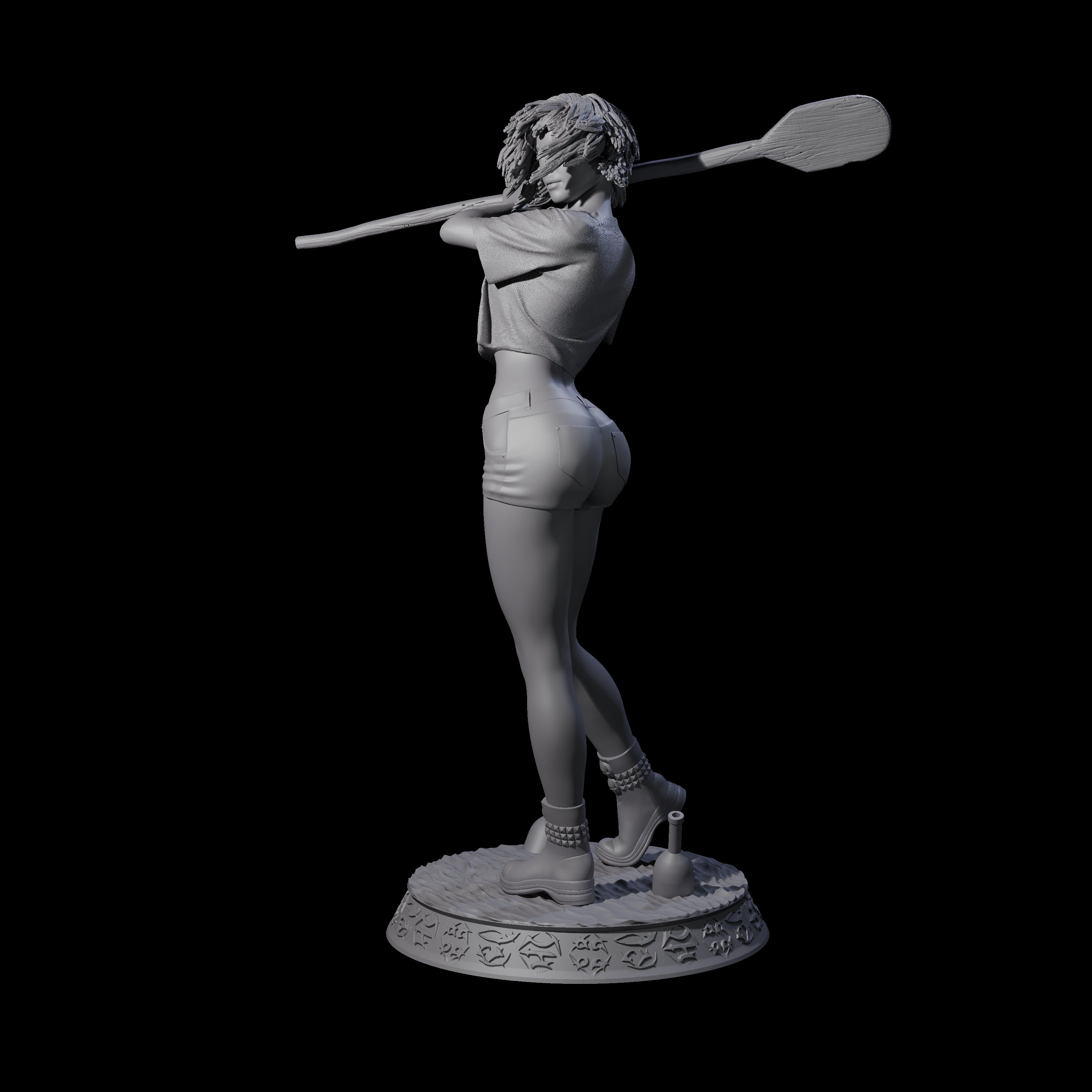Aurora - Oar Swinging Heroine Miniature for Dungeons and Dragons, Pathfinder or other TTRPGs