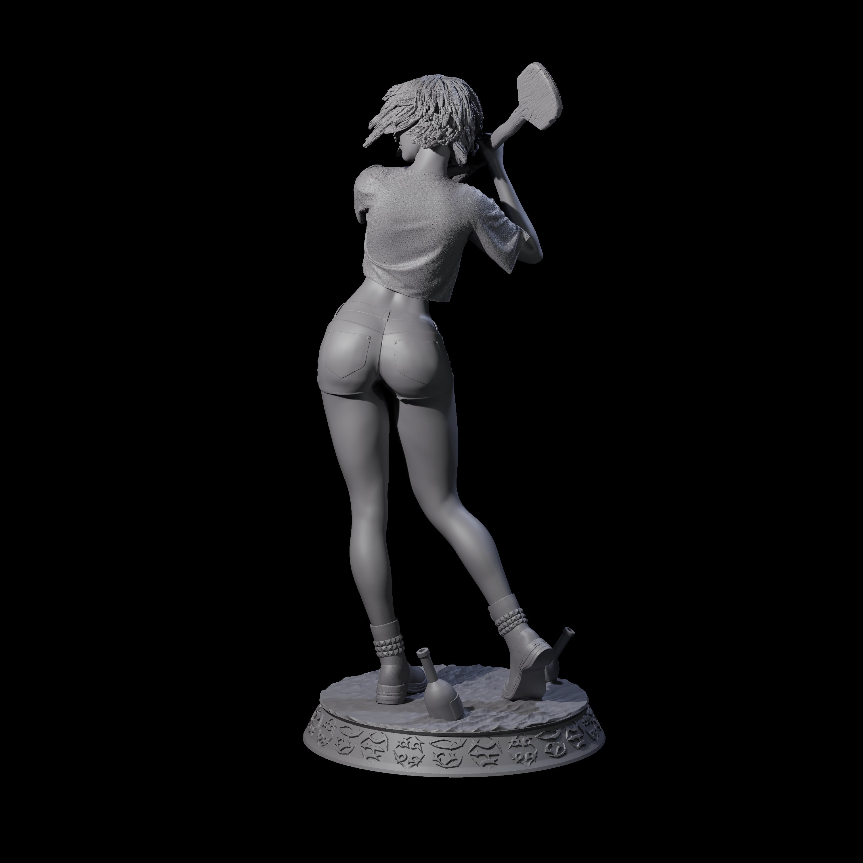 Aurora - Oar Swinging Heroine Miniature for Dungeons and Dragons, Pathfinder or other TTRPGs