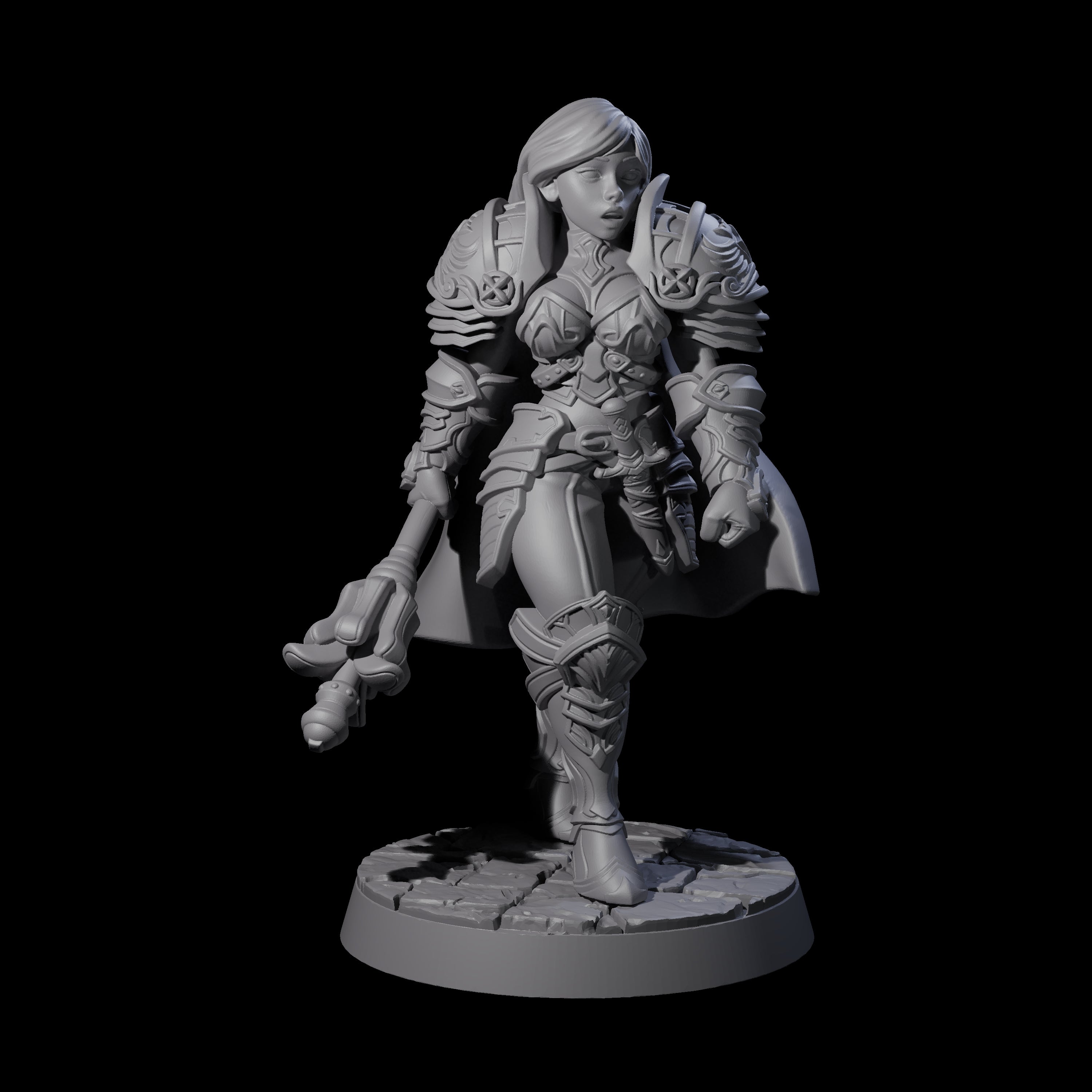 Awed Mace Fighter Miniature for Dungeons and Dragons, Pathfinder or other TTRPGs