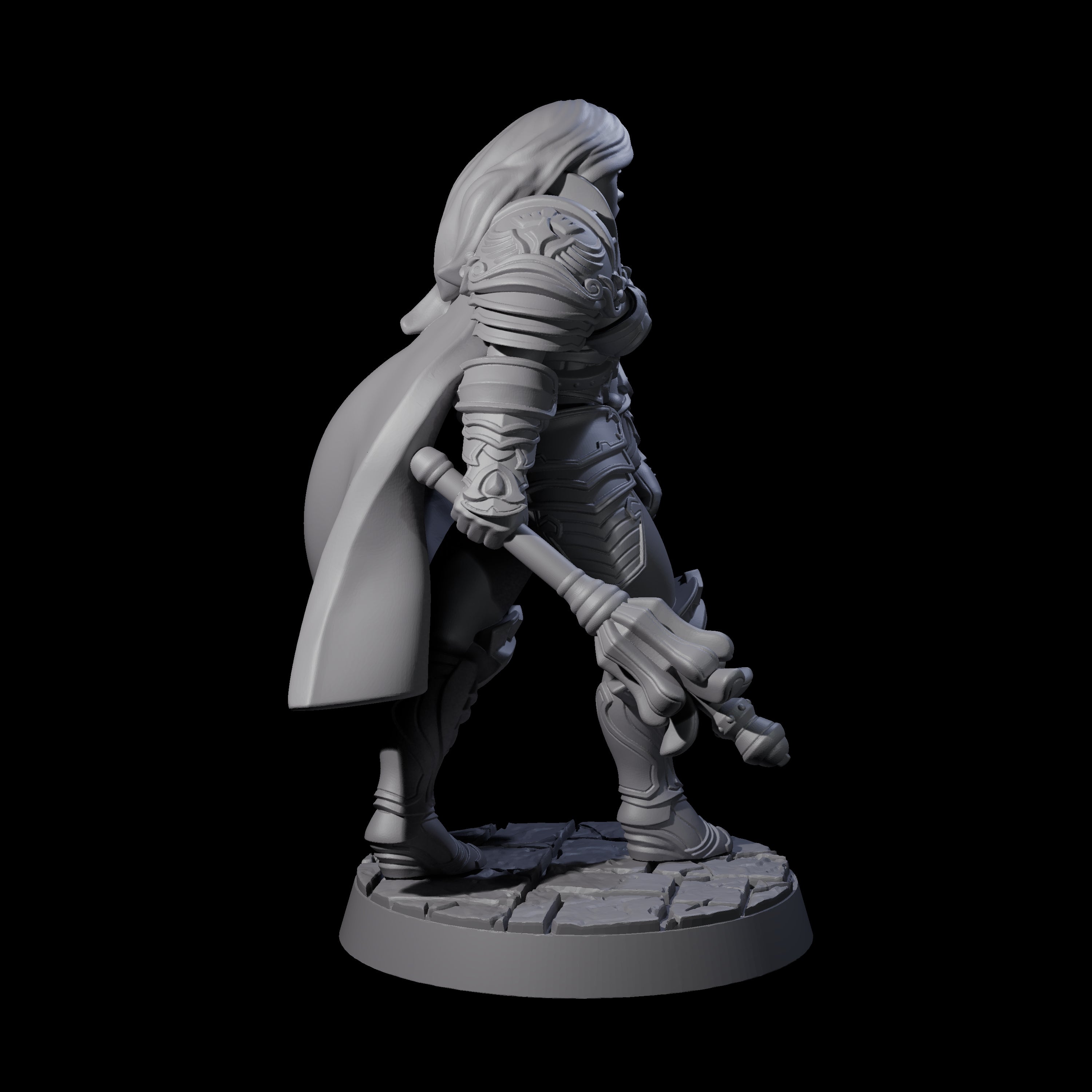 Awed Mace Fighter Miniature for Dungeons and Dragons, Pathfinder or other TTRPGs