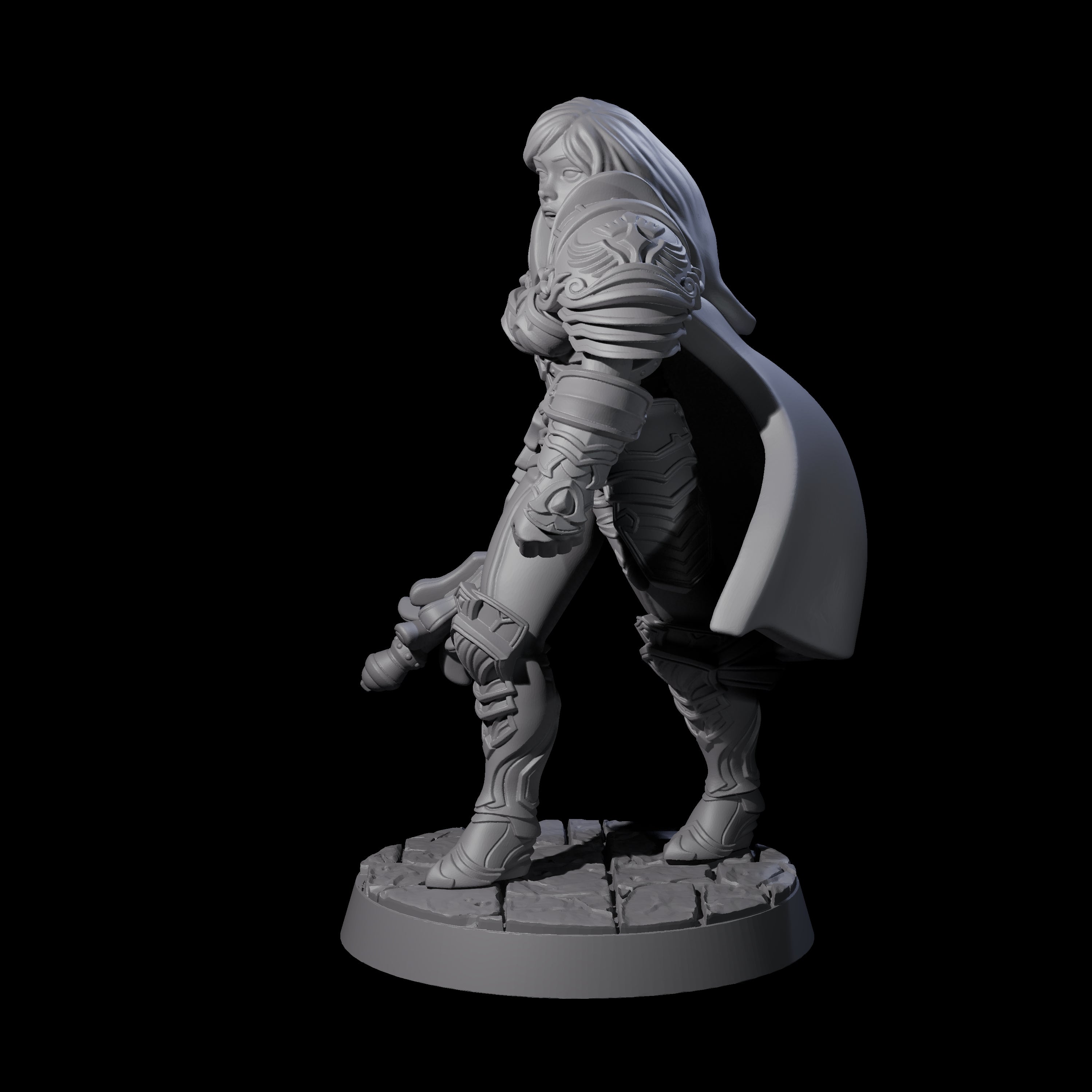 Awed Mace Fighter Miniature for Dungeons and Dragons, Pathfinder or other TTRPGs