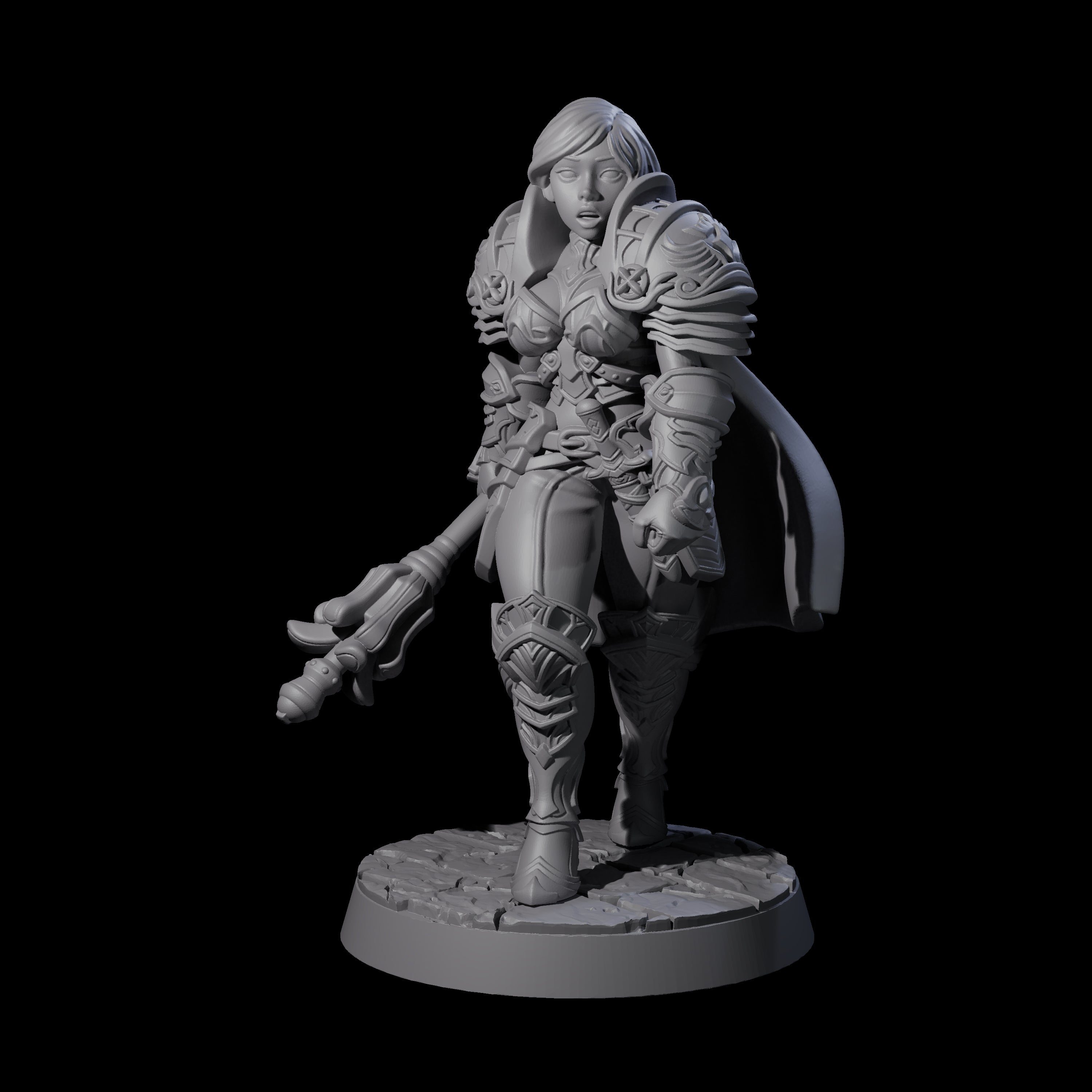 Awed Mace Fighter Miniature for Dungeons and Dragons, Pathfinder or other TTRPGs