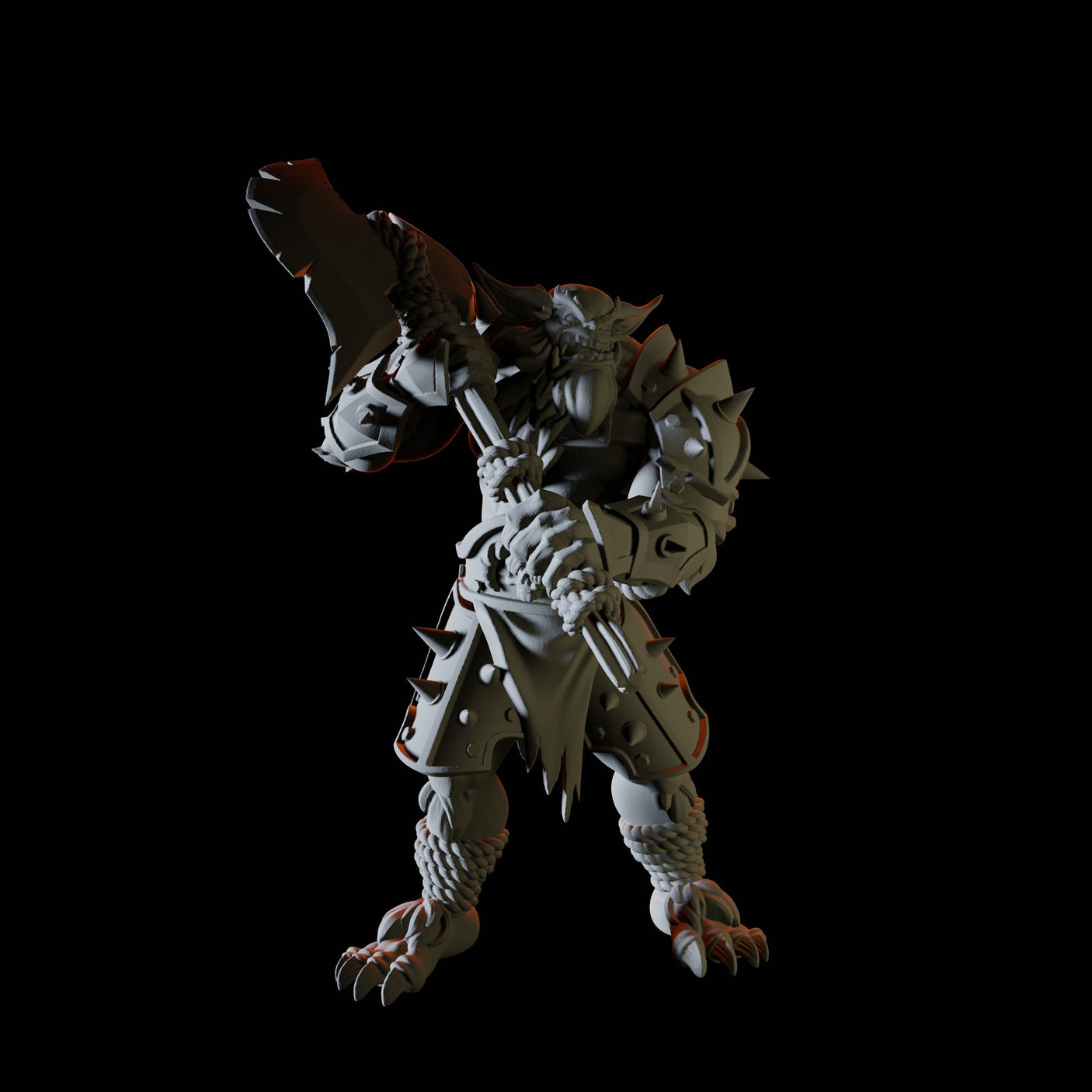 Axe Wielding Bugbear Miniature for Dungeons and Dragons, Pathfinder or other TTRPGs