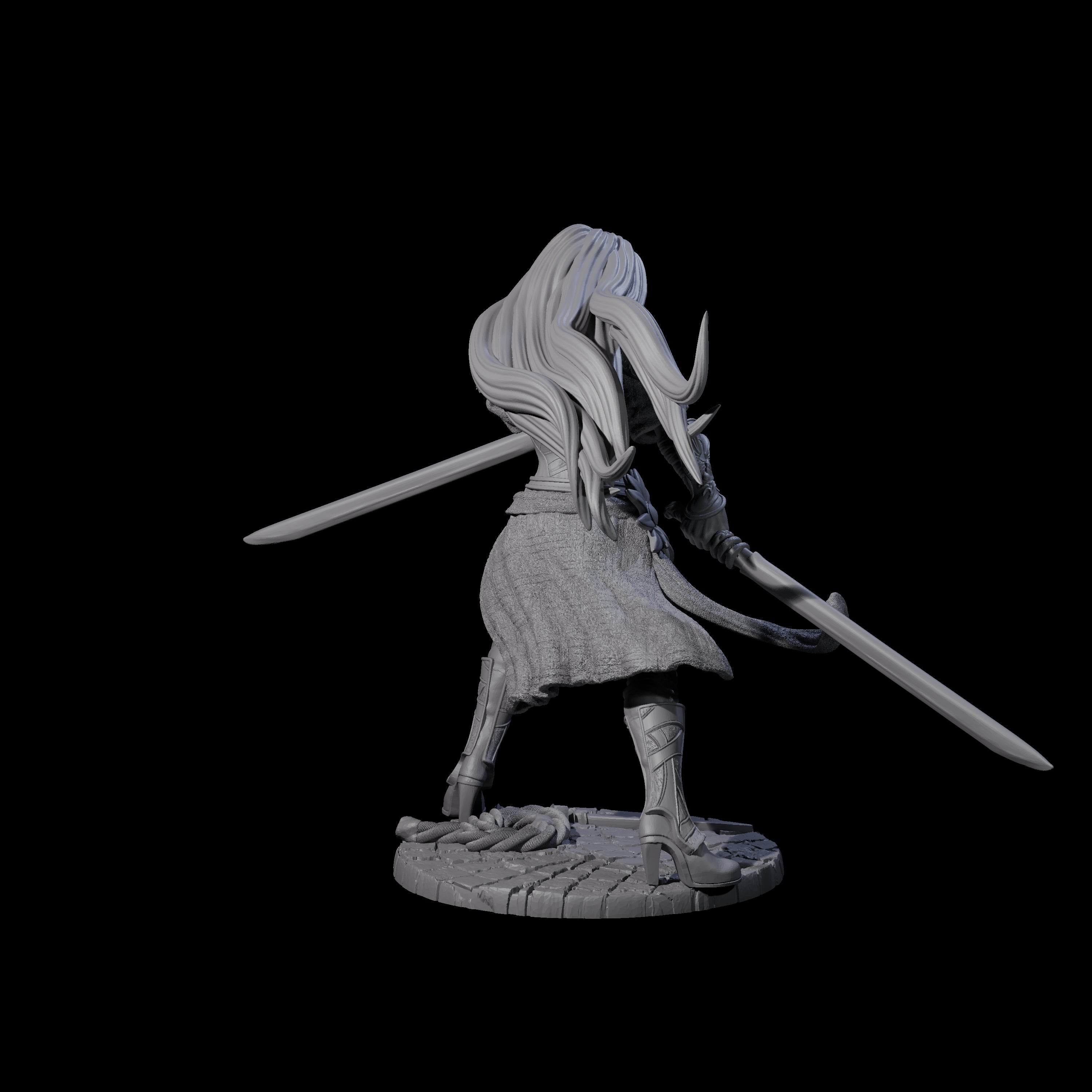 Ayama - Flowing Fighter Miniature for Dungeons and Dragons, Pathfinder or other TTRPGs