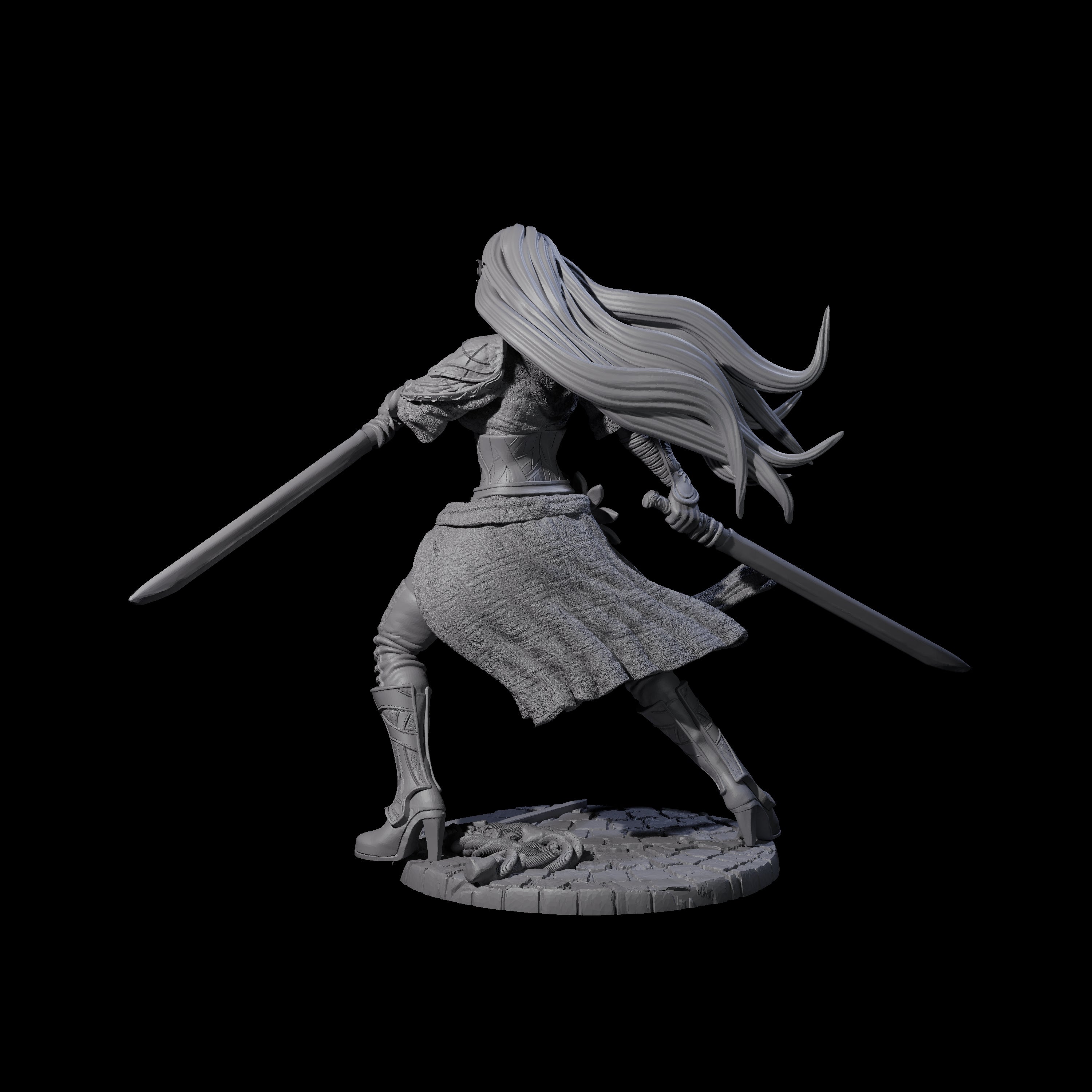 Ayama - Flowing Fighter Miniature for Dungeons and Dragons, Pathfinder or other TTRPGs