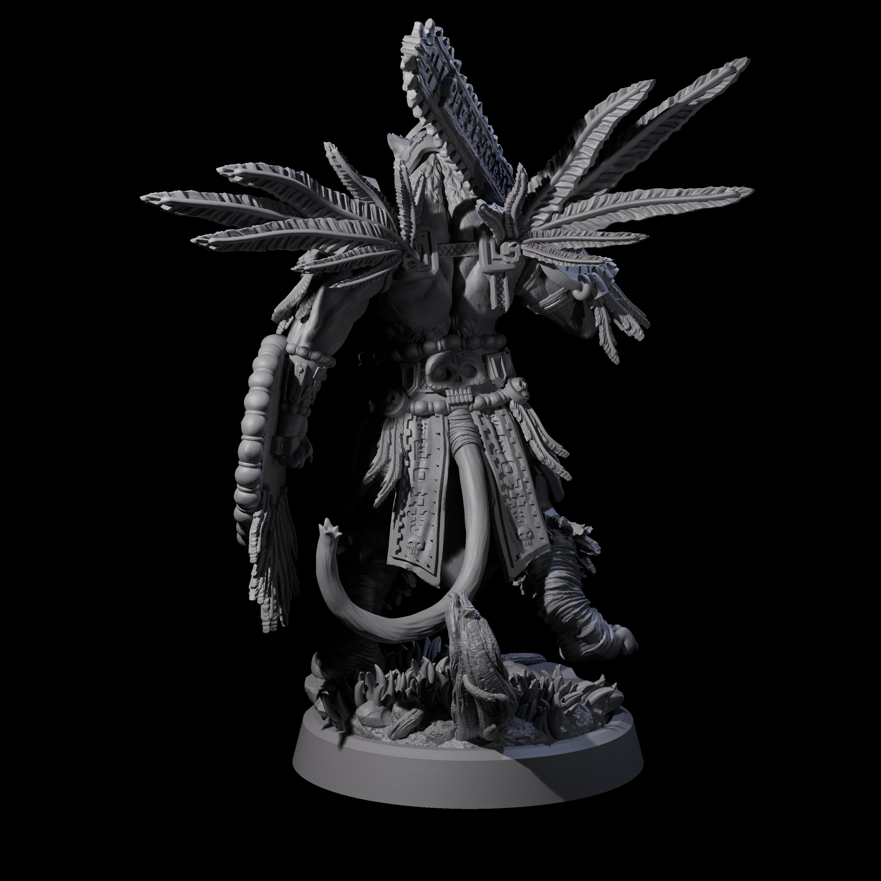 Aztec Inspired Great Leonin Warrior Miniature for Dungeons and Dragons, Pathfinder or other TTRPGs