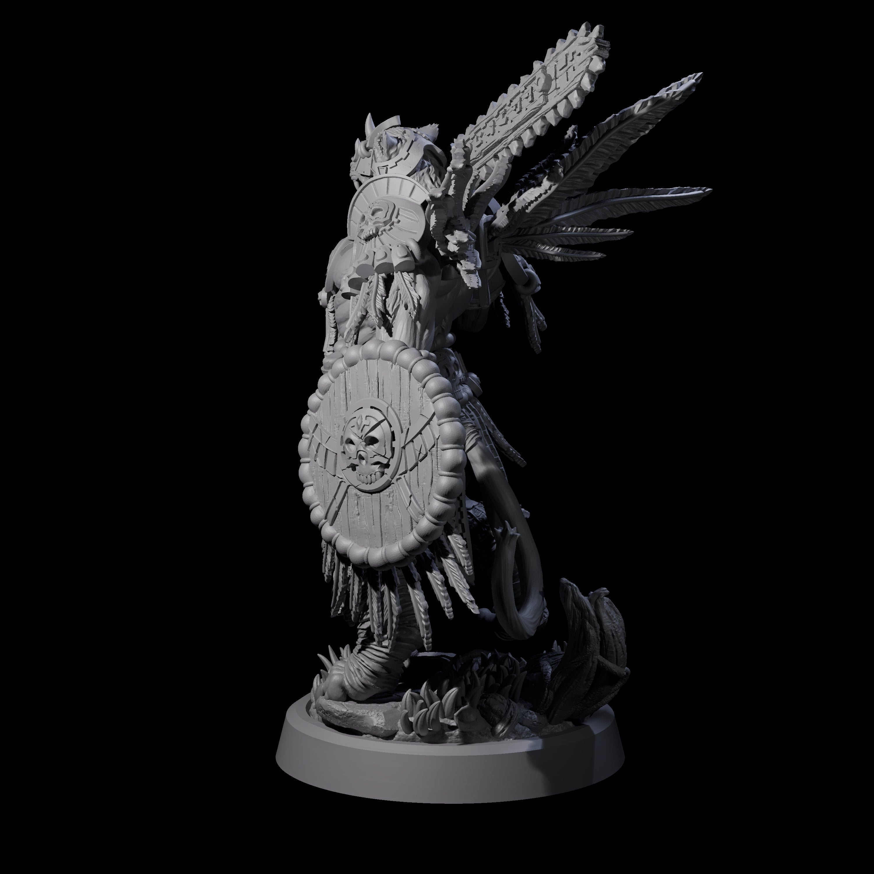 Aztec Inspired Great Leonin Warrior Miniature for Dungeons and Dragons, Pathfinder or other TTRPGs