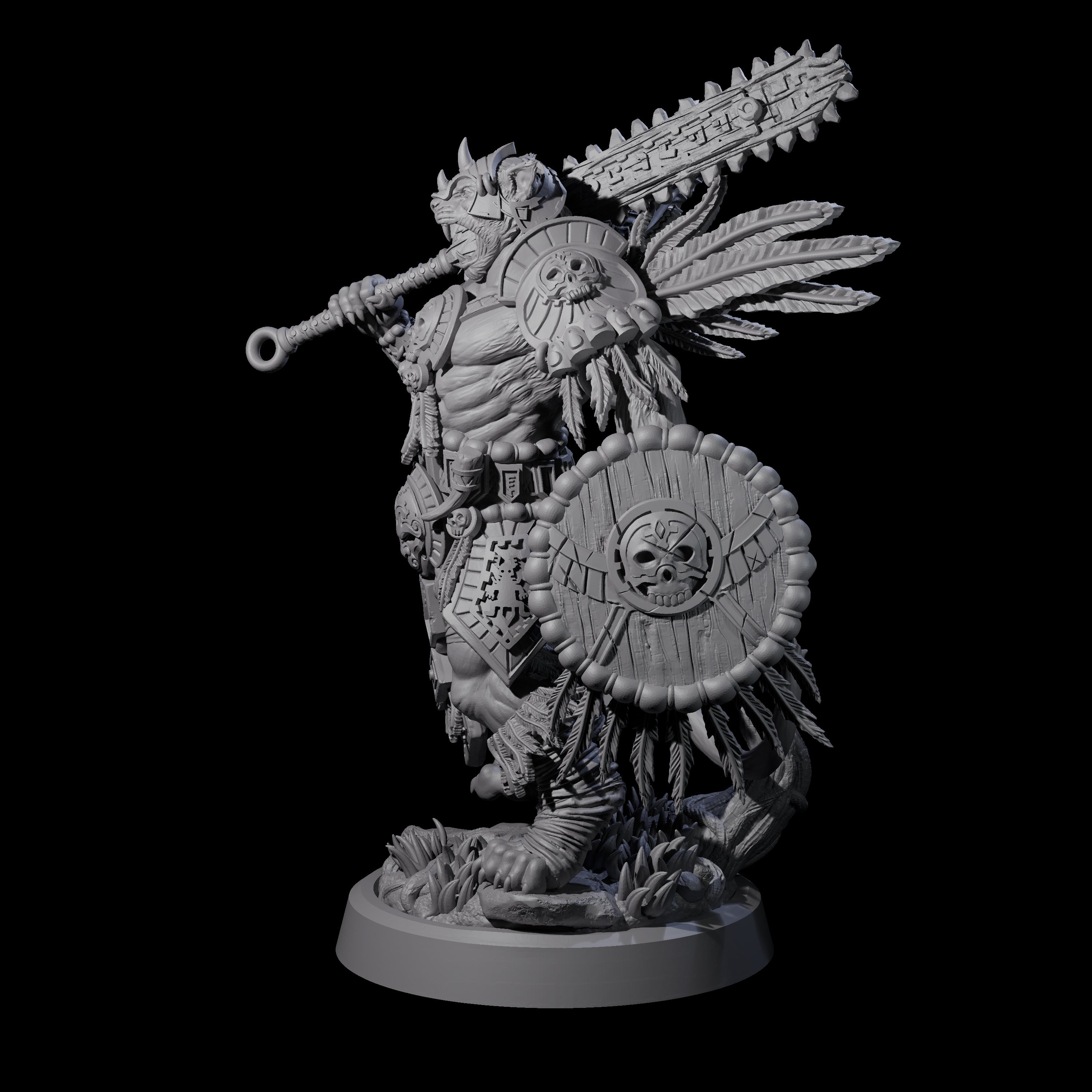 Aztec Inspired Great Leonin Warrior Miniature for Dungeons and Dragons, Pathfinder or other TTRPGs