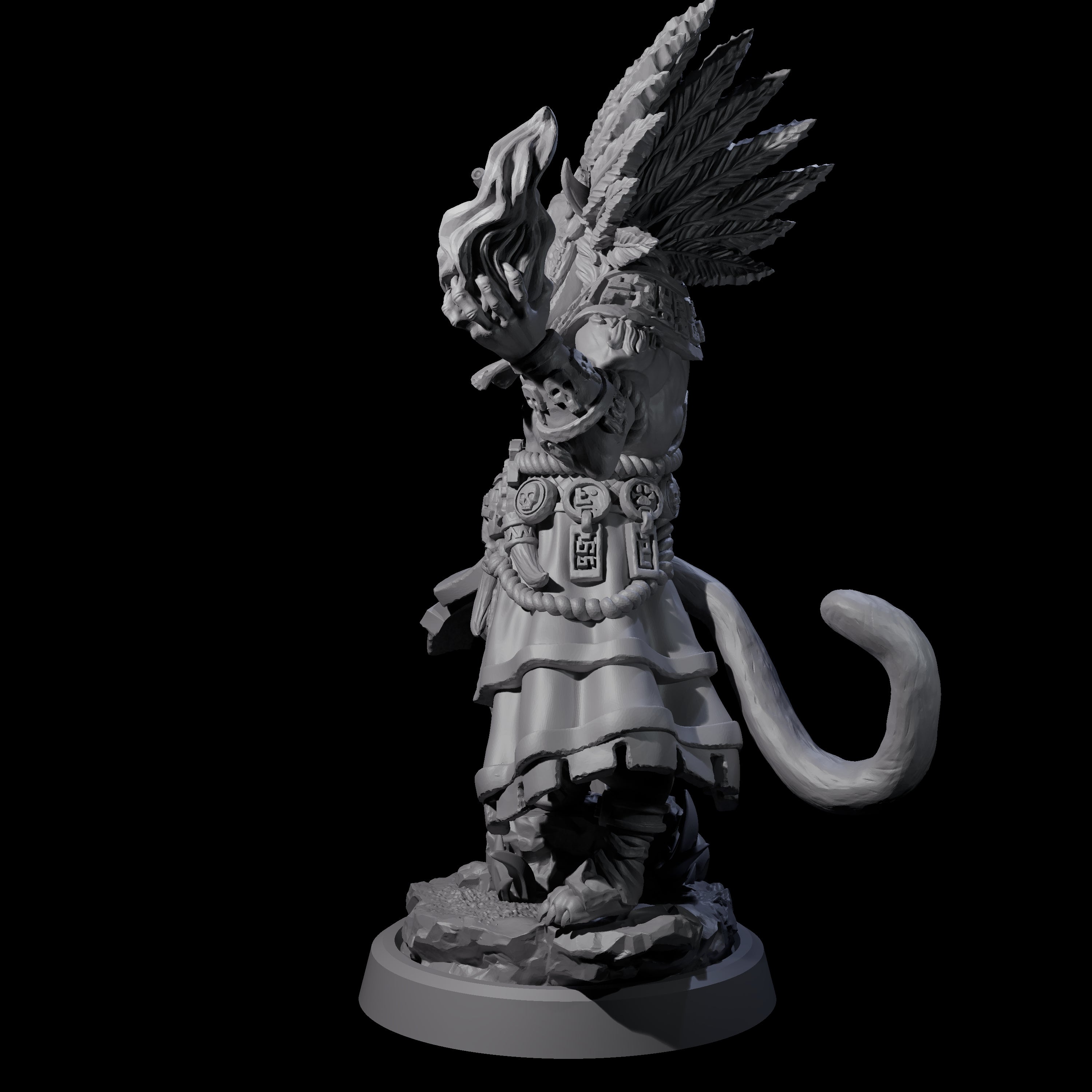 Aztec Inspired Leonin High Priest Miniature for Dungeons and Dragons, Pathfinder or other TTRPGs