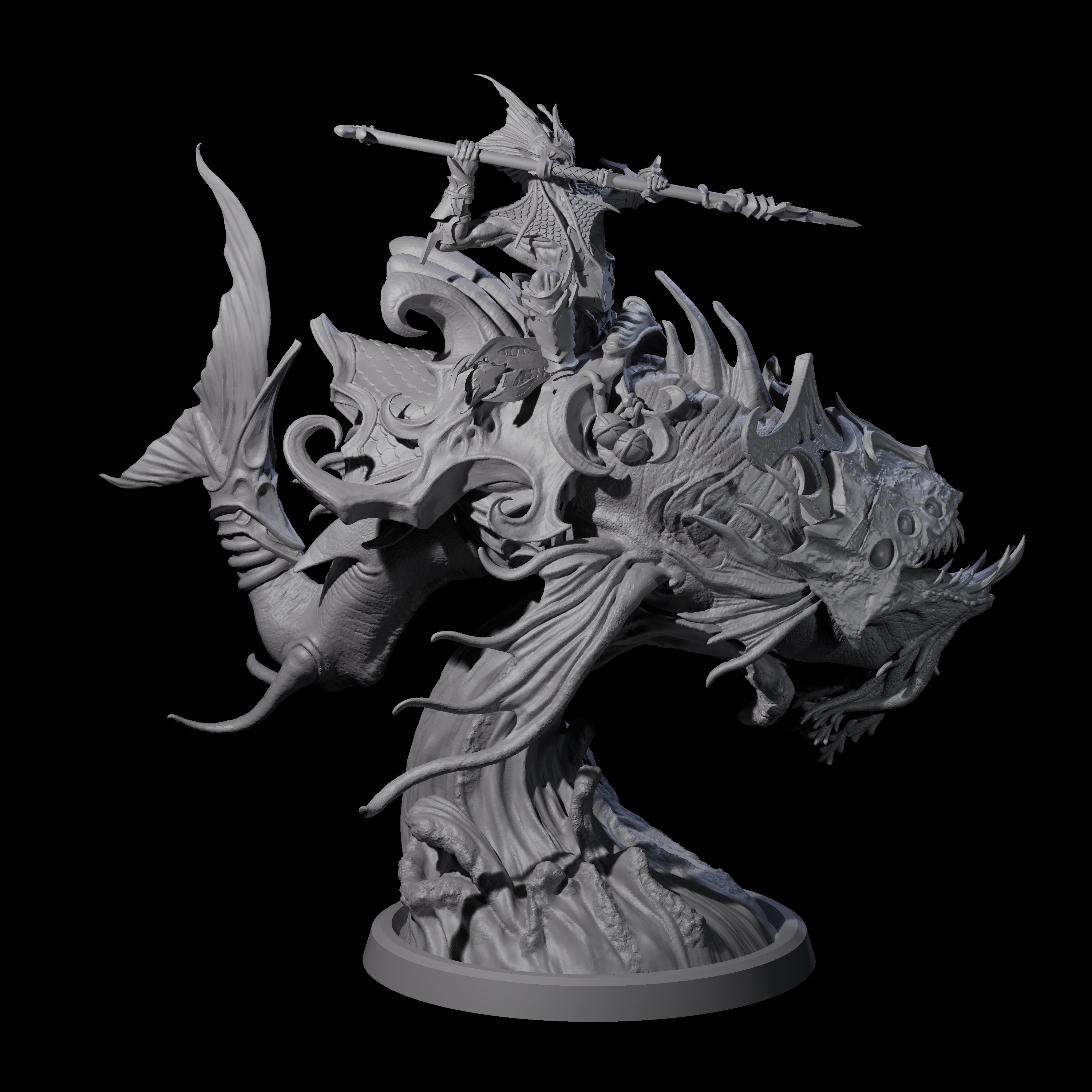 Balancing Myrmidon on Lanternfish A Miniature for Dungeons and Dragons, Pathfinder or other TTRPGs