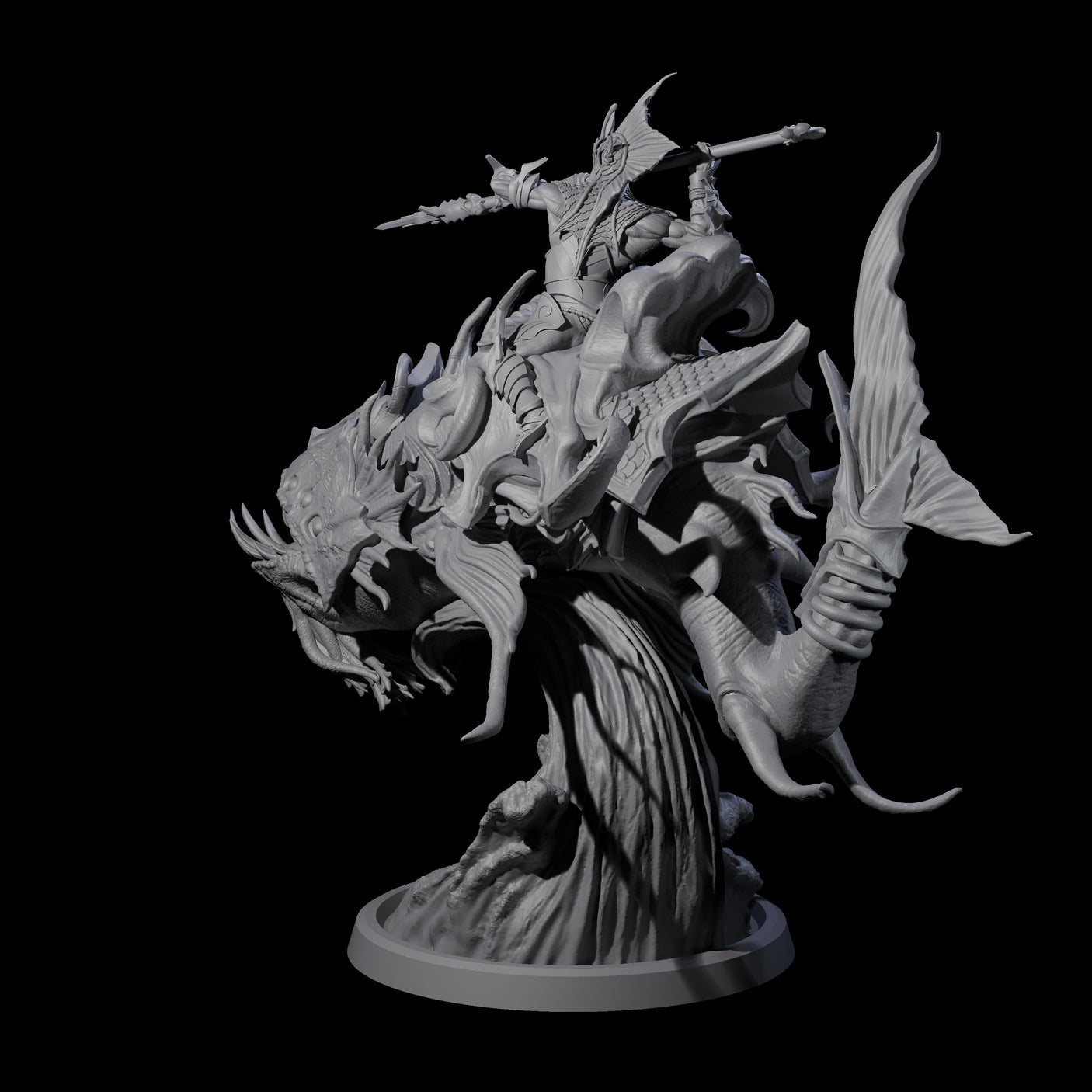 Balancing Myrmidon on Lanternfish A Miniature for Dungeons and Dragons, Pathfinder or other TTRPGs