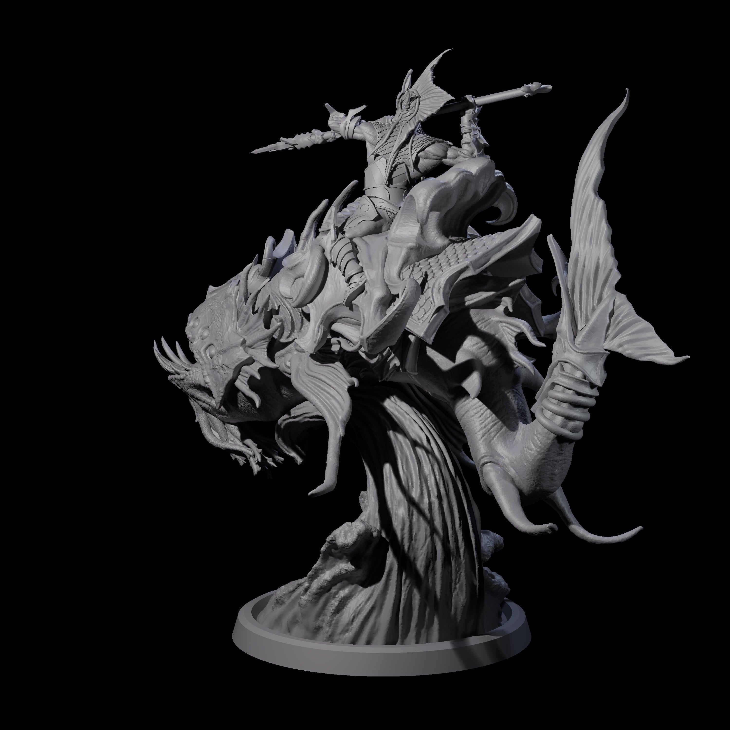 Balancing Myrmidon on Lanternfish A Miniature for Dungeons and Dragons, Pathfinder or other TTRPGs