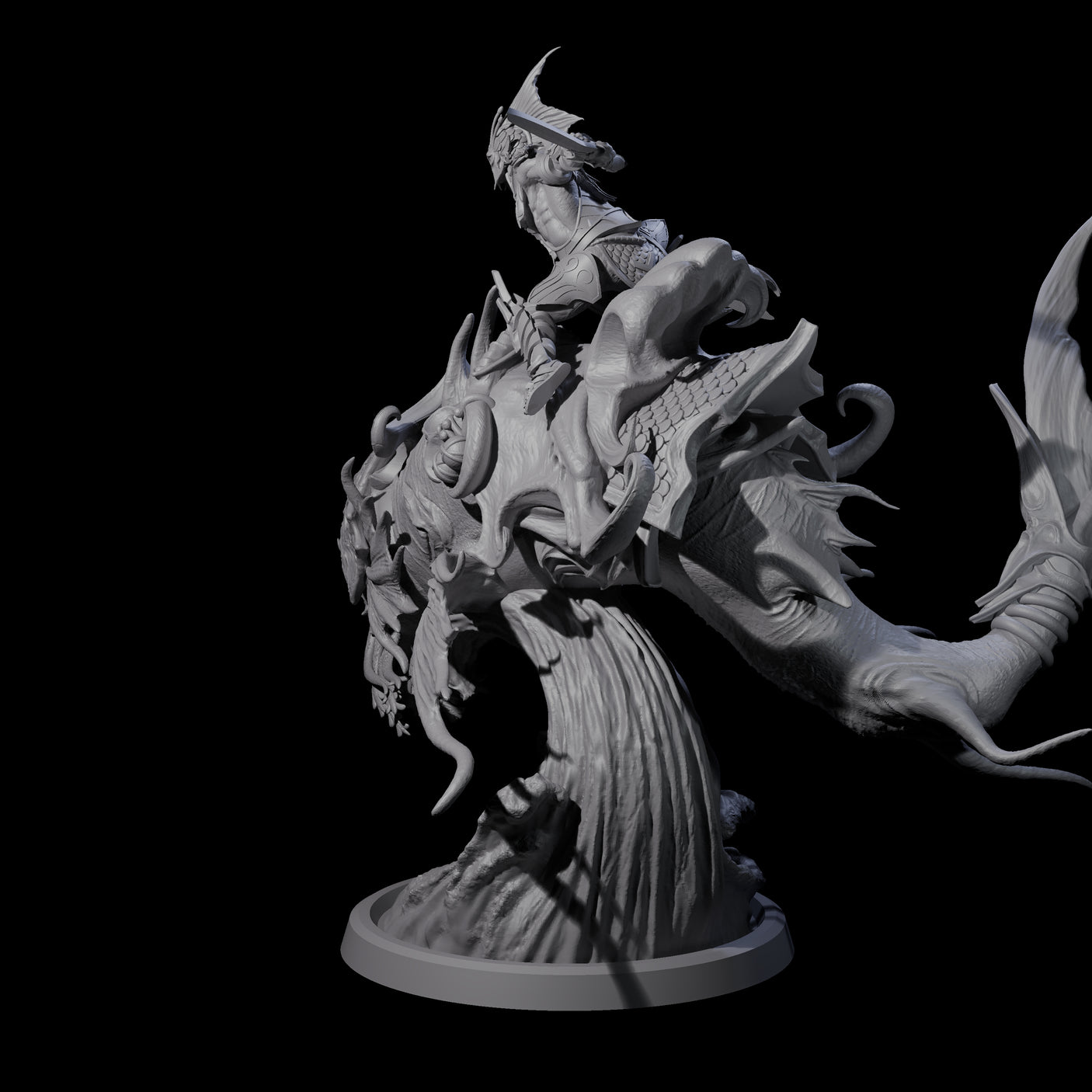 Balancing Myrmidon on Lanternfish B Miniature for Dungeons and Dragons, Pathfinder or other TTRPGs