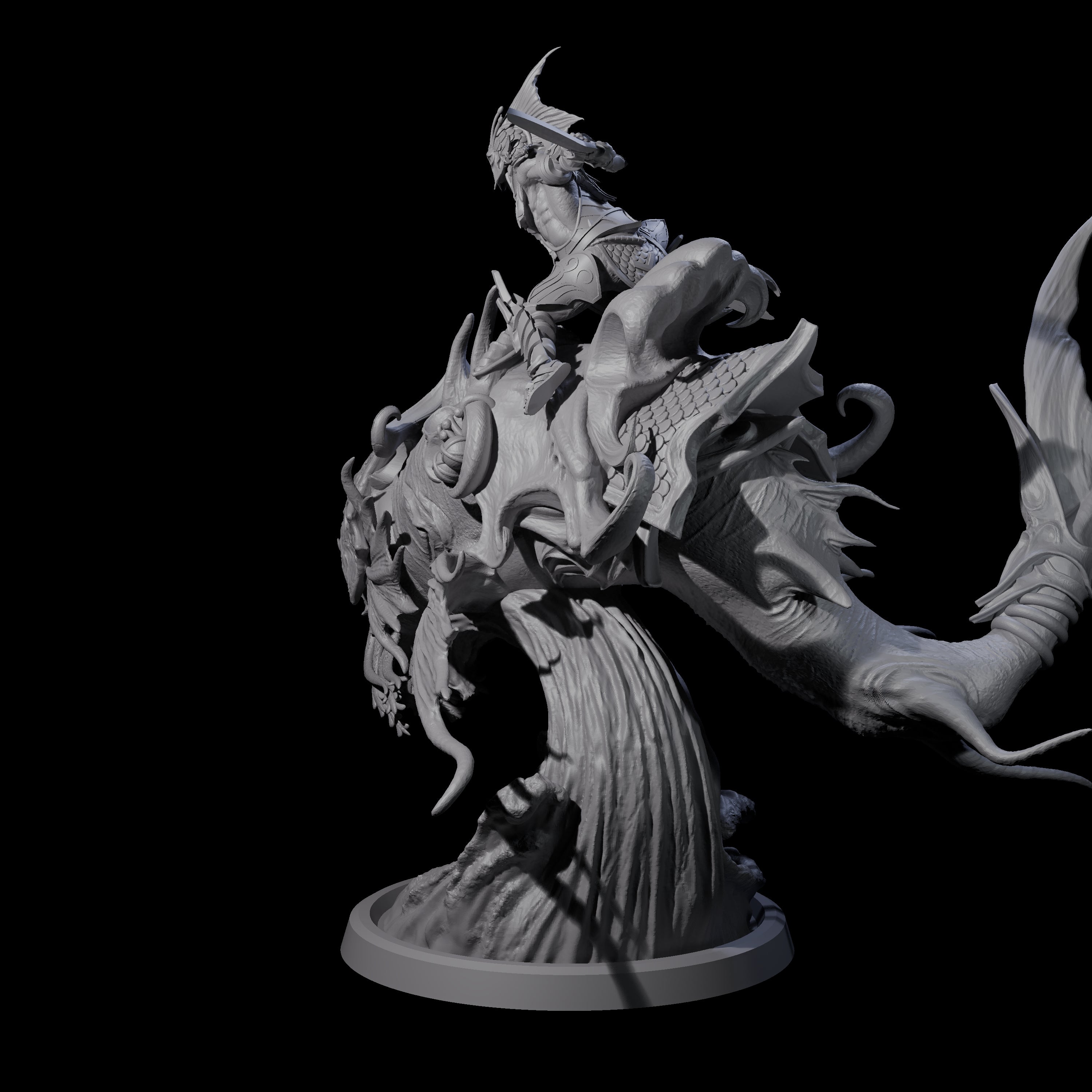 Balancing Myrmidon on Lanternfish B Miniature for Dungeons and Dragons, Pathfinder or other TTRPGs