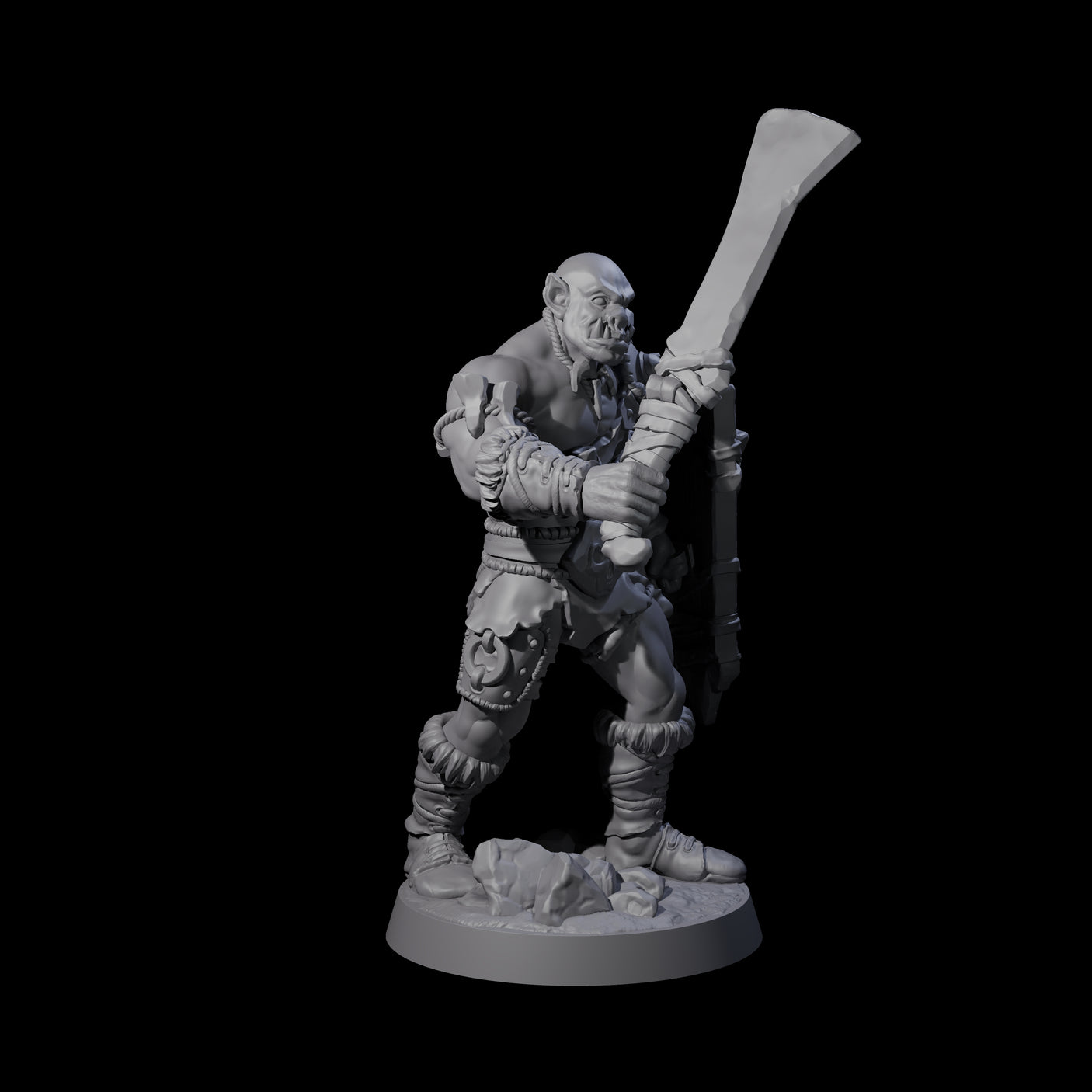 Bald Orc A Miniature for Dungeons and Dragons, Pathfinder or other TTRPGs