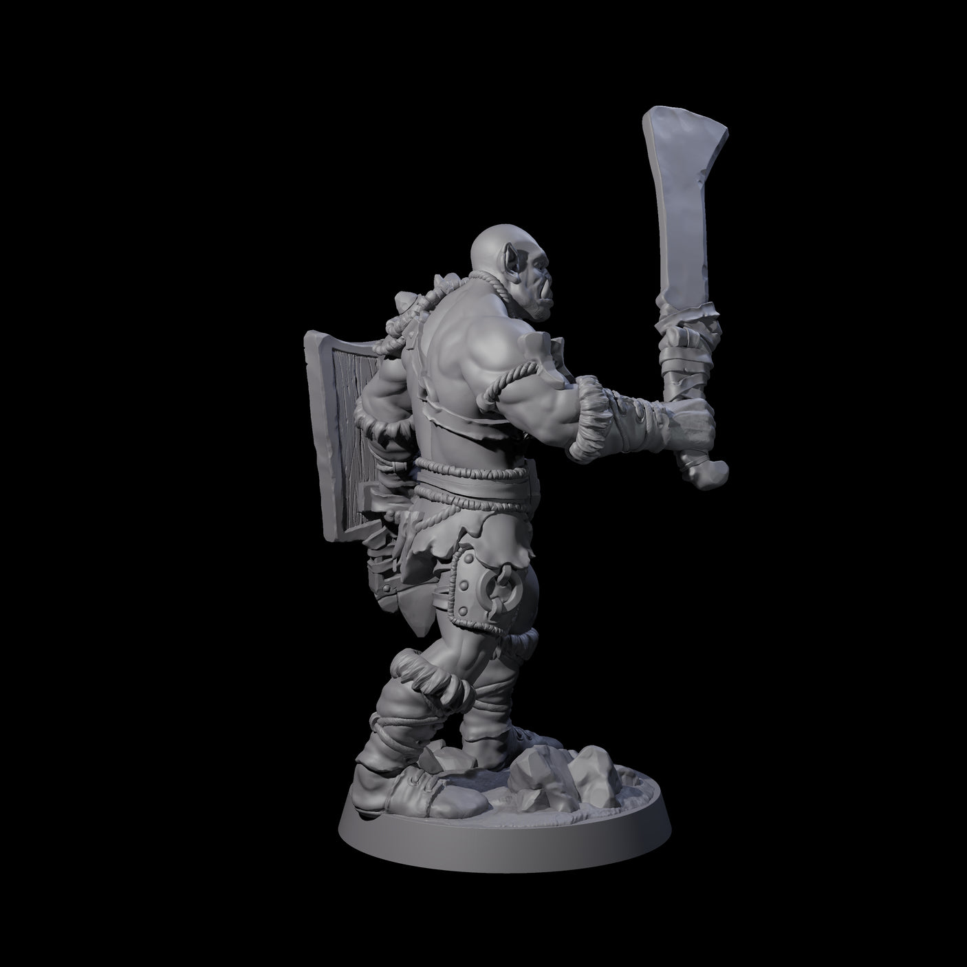 Bald Orc A Miniature for Dungeons and Dragons, Pathfinder or other TTRPGs