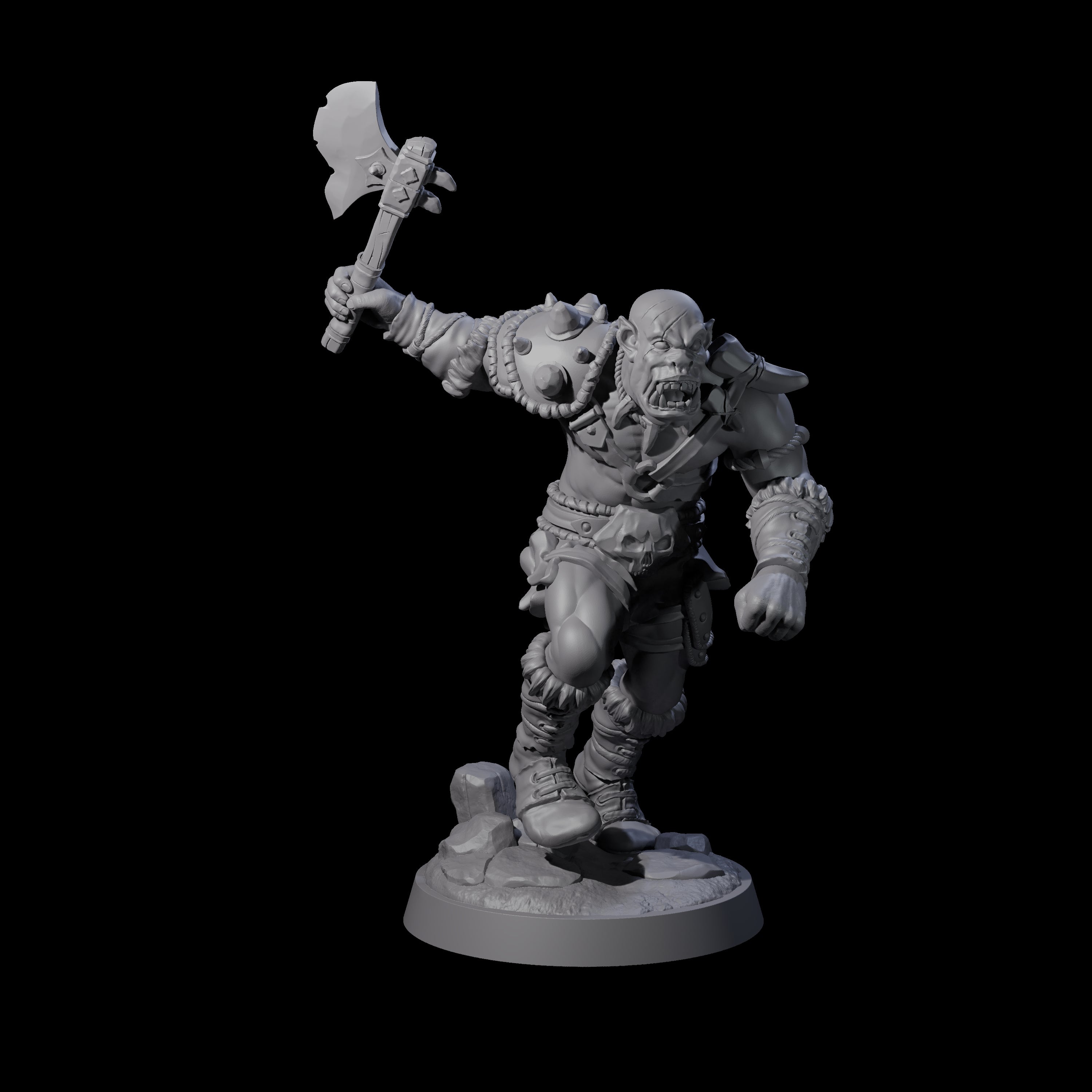 Bald Orc B Miniature for Dungeons and Dragons, Pathfinder or other TTRPGs