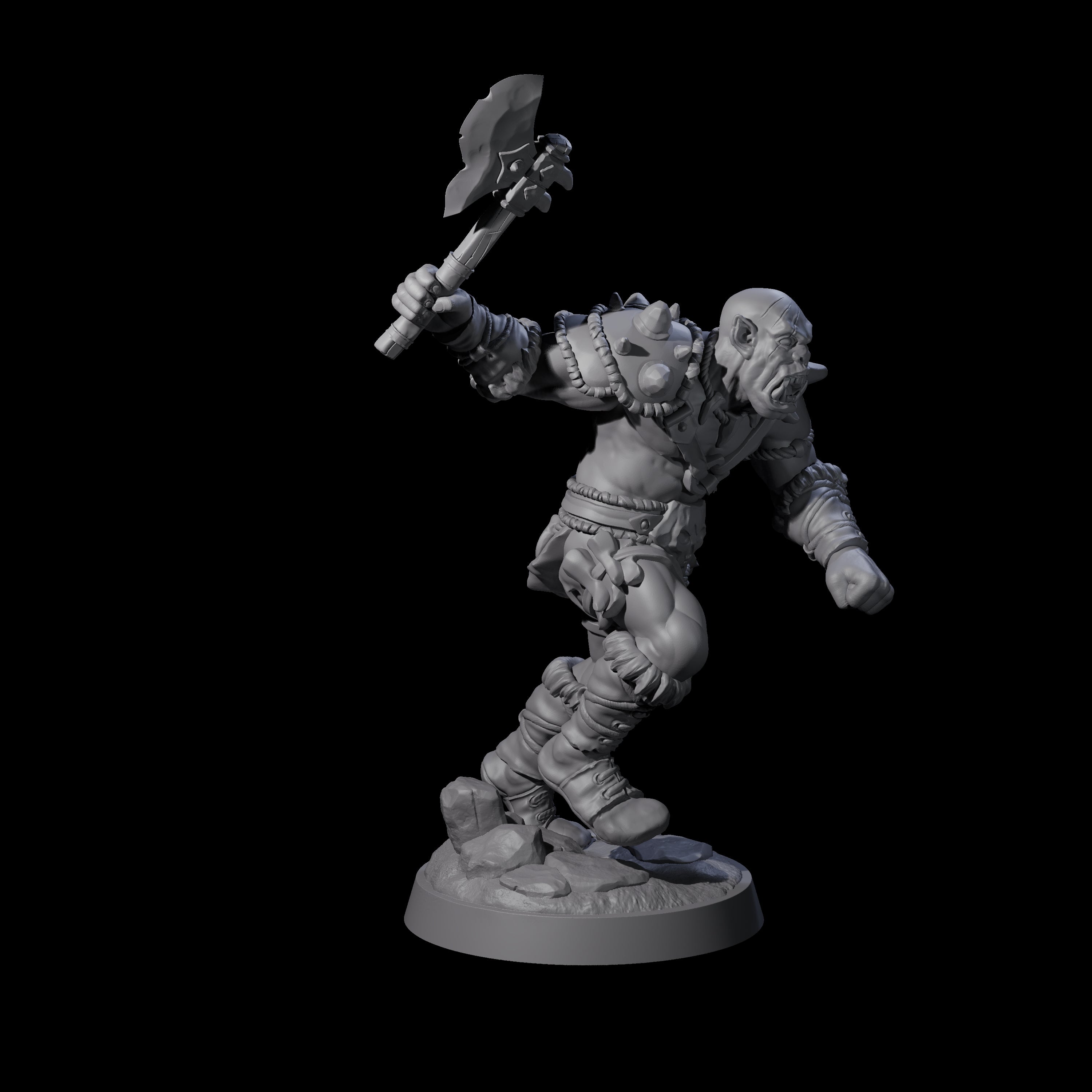 Bald Orc B Miniature for Dungeons and Dragons, Pathfinder or other TTRPGs
