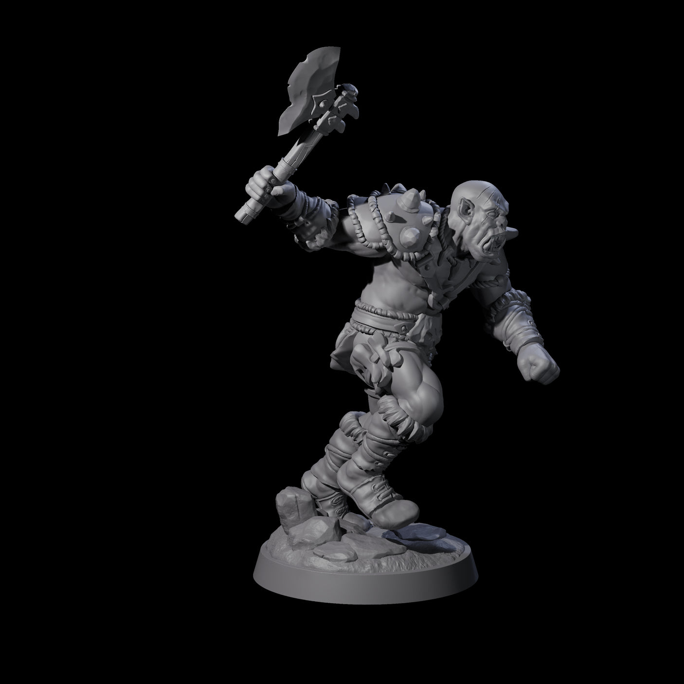 Bald Orc B Miniature for Dungeons and Dragons, Pathfinder or other TTRPGs