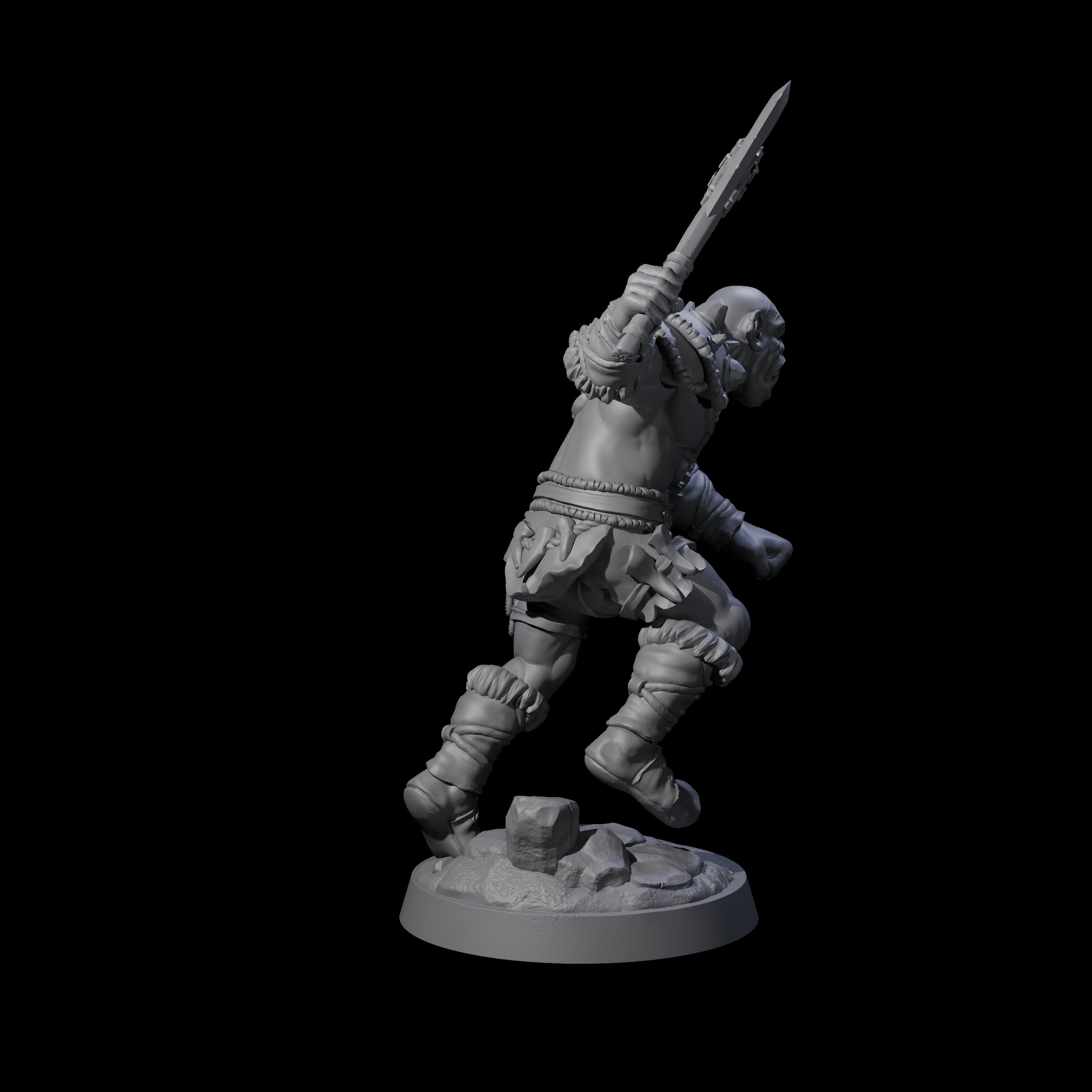 Bald Orc B Miniature for Dungeons and Dragons, Pathfinder or other TTRPGs