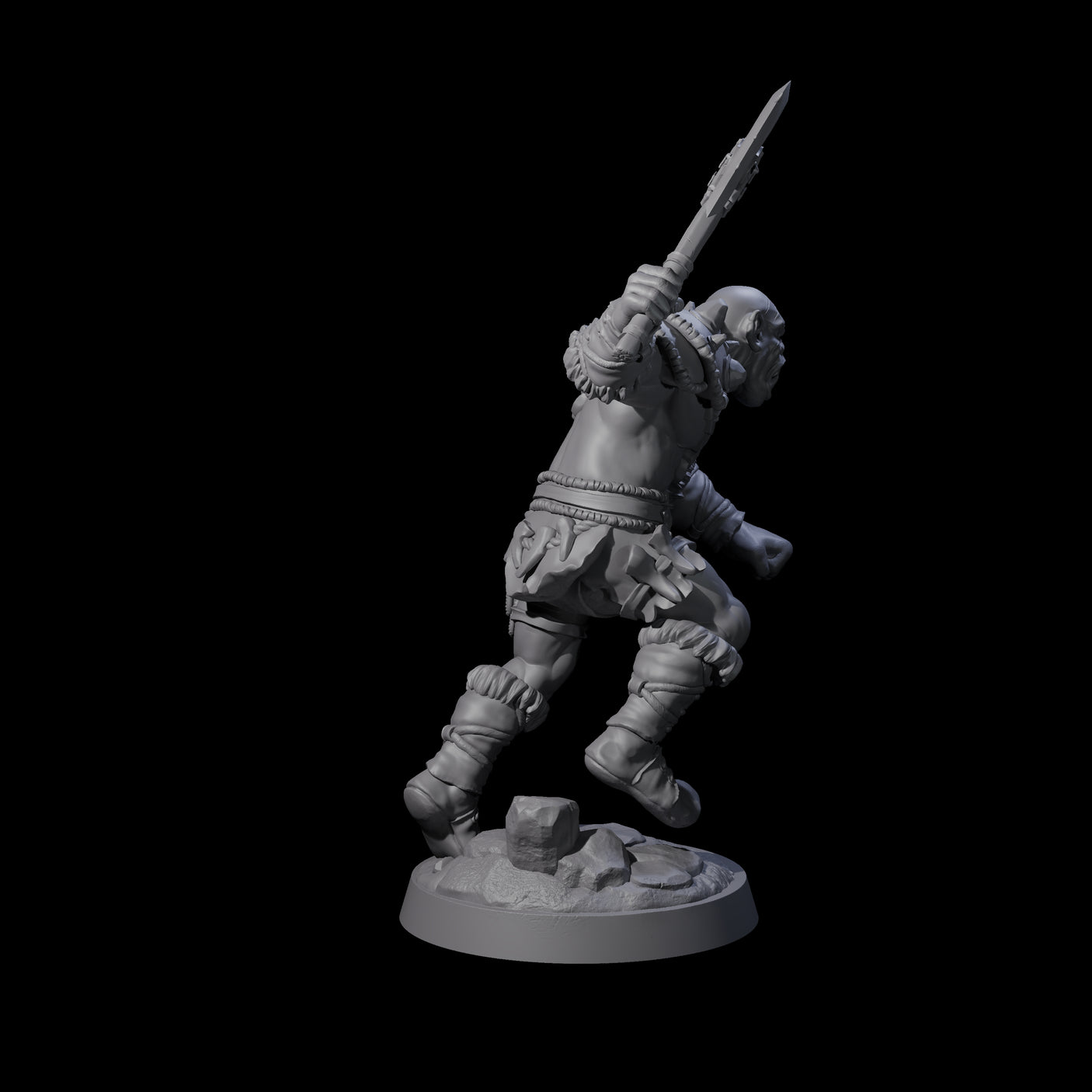 Bald Orc B Miniature for Dungeons and Dragons, Pathfinder or other TTRPGs