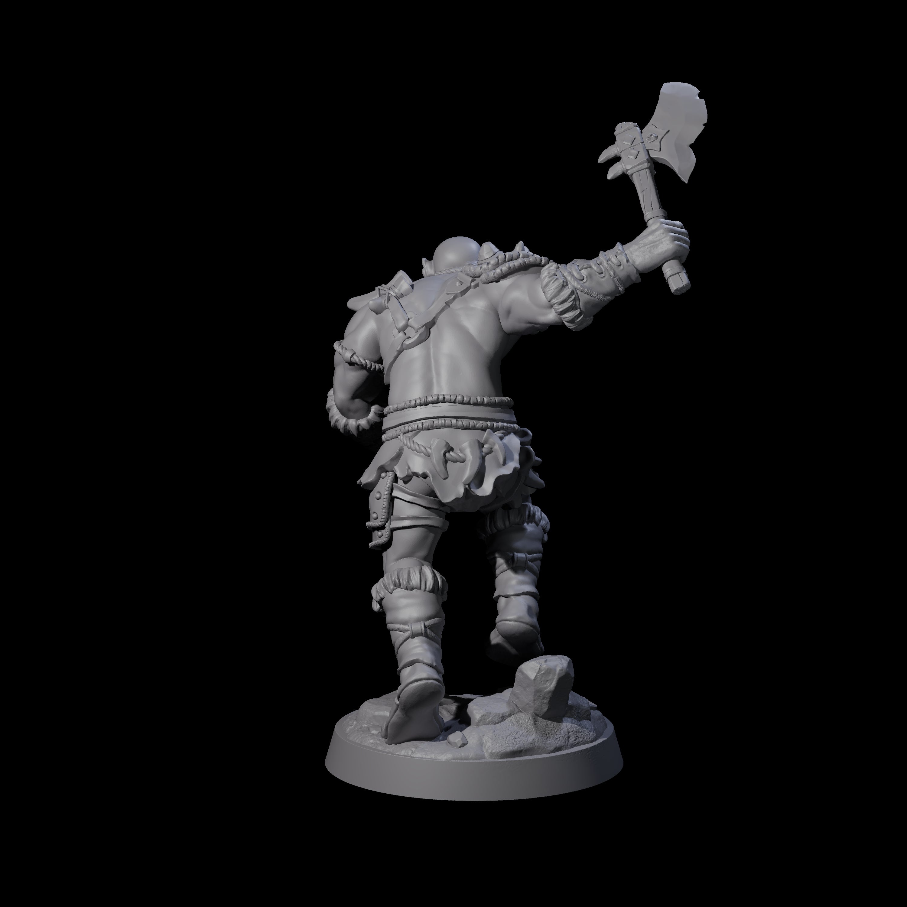 Bald Orc B Miniature for Dungeons and Dragons, Pathfinder or other TTRPGs