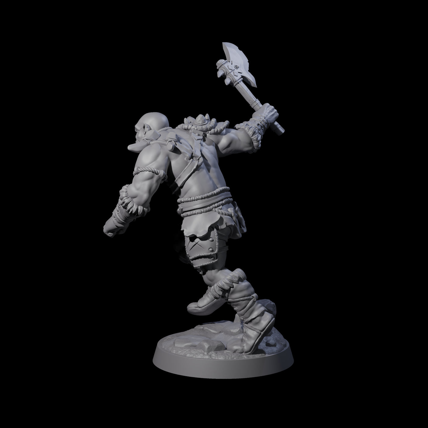 Bald Orc B Miniature for Dungeons and Dragons, Pathfinder or other TTRPGs