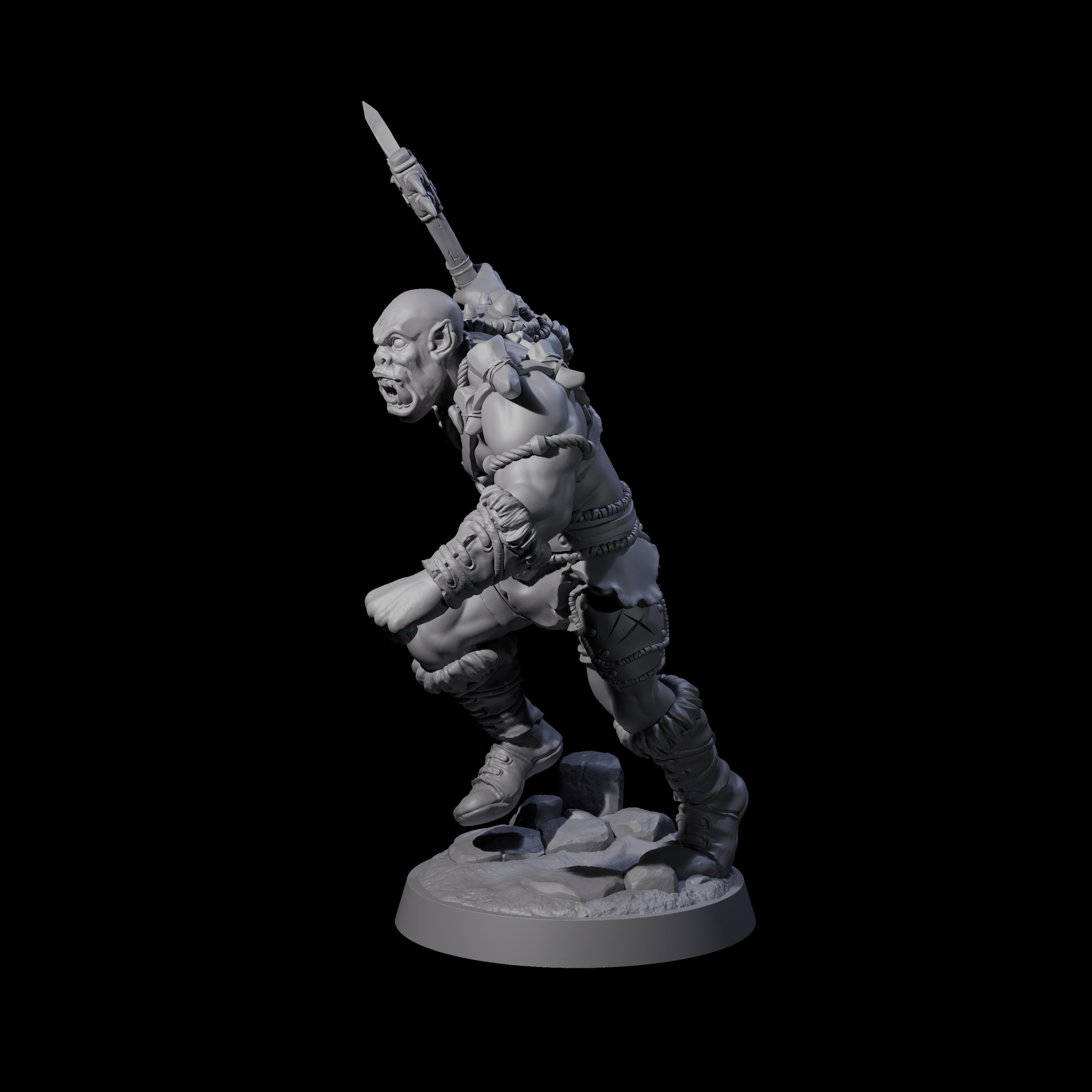 Bald Orc B Miniature for Dungeons and Dragons, Pathfinder or other TTRPGs