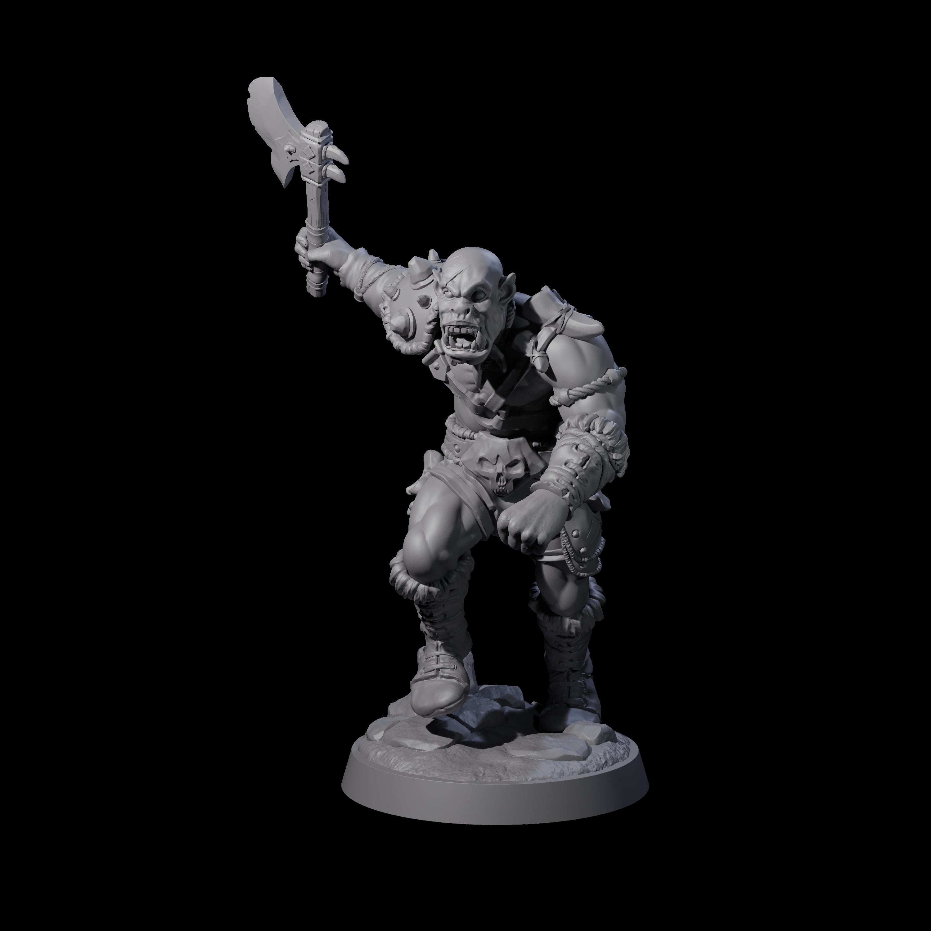 Bald Orc B Miniature for Dungeons and Dragons, Pathfinder or other TTRPGs