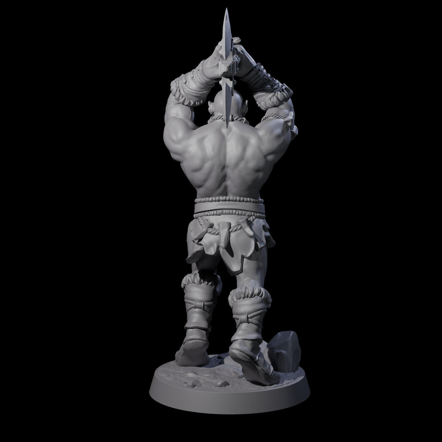Bald Orc E Miniature for Dungeons and Dragons, Pathfinder or other TTRPGs