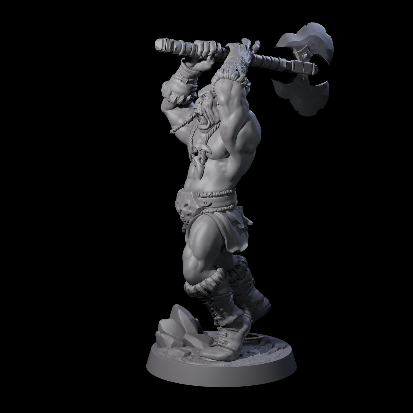 Bald Orc E Miniature for Dungeons and Dragons, Pathfinder or other TTRPGs