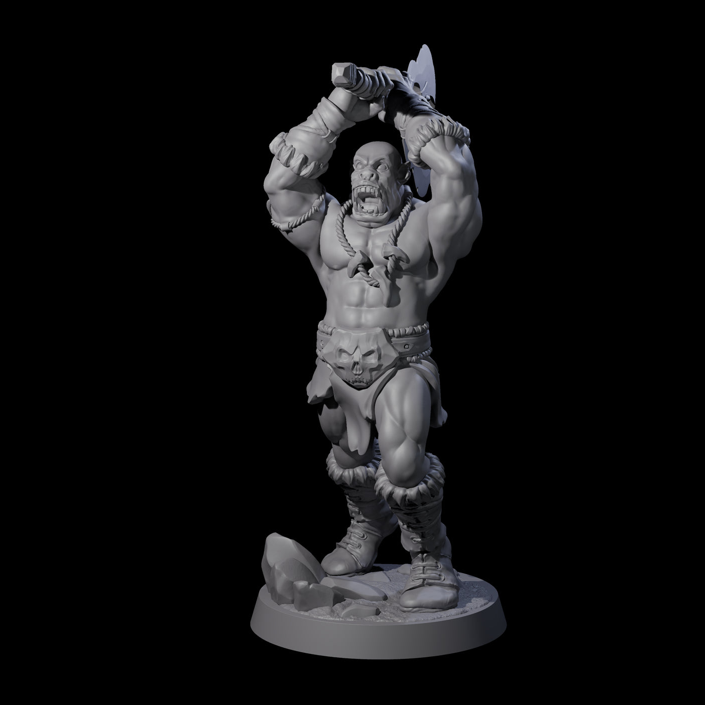 Bald Orc E Miniature for Dungeons and Dragons, Pathfinder or other TTRPGs