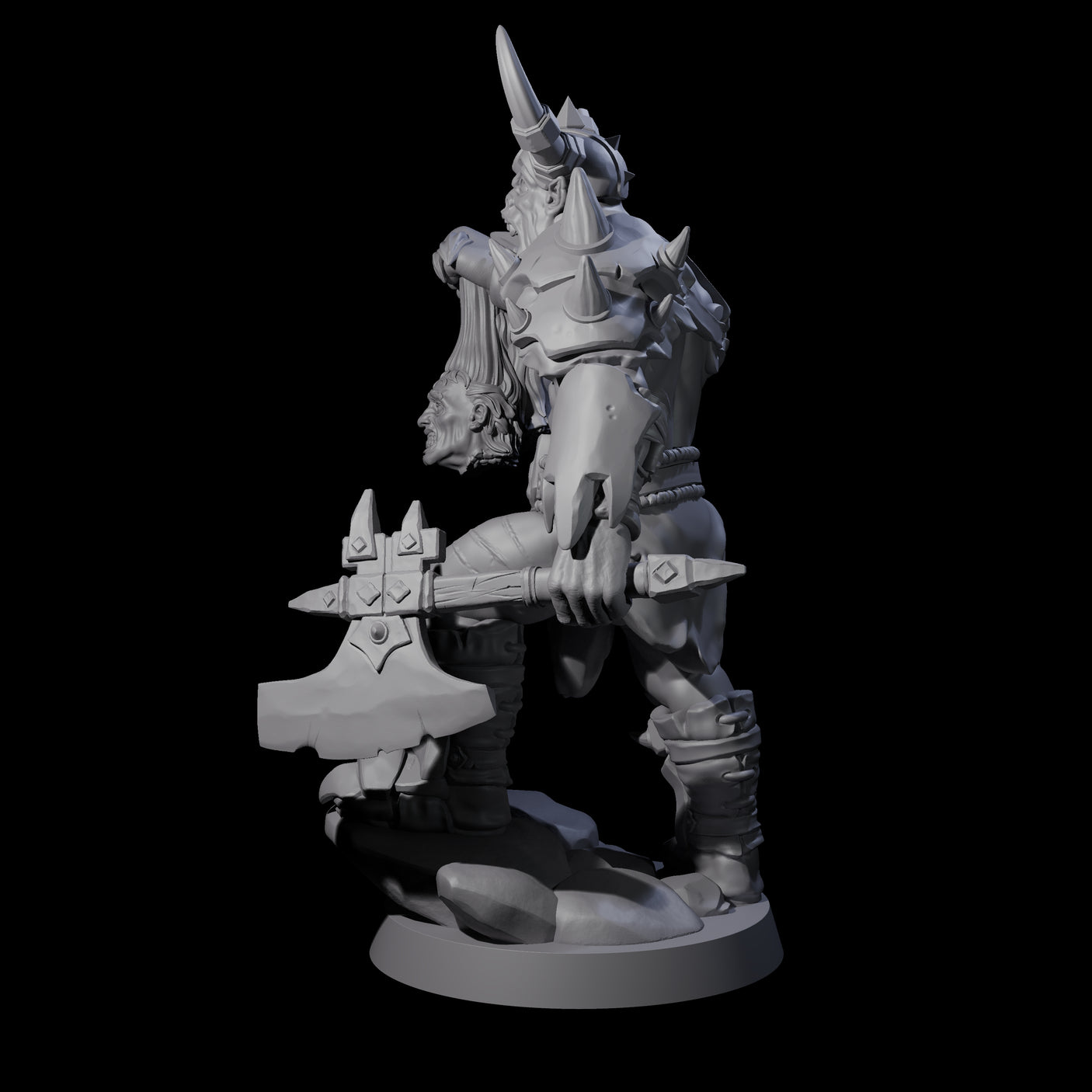 Bald Orc F Miniature for Dungeons and Dragons, Pathfinder or other TTRPGs