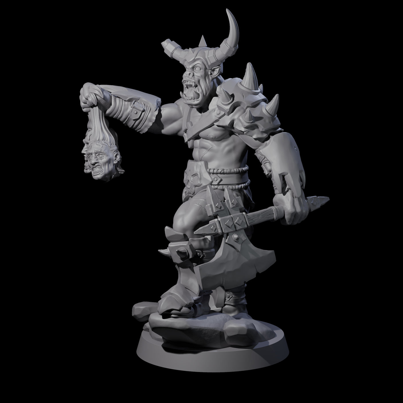 Bald Orc F Miniature for Dungeons and Dragons, Pathfinder or other TTRPGs