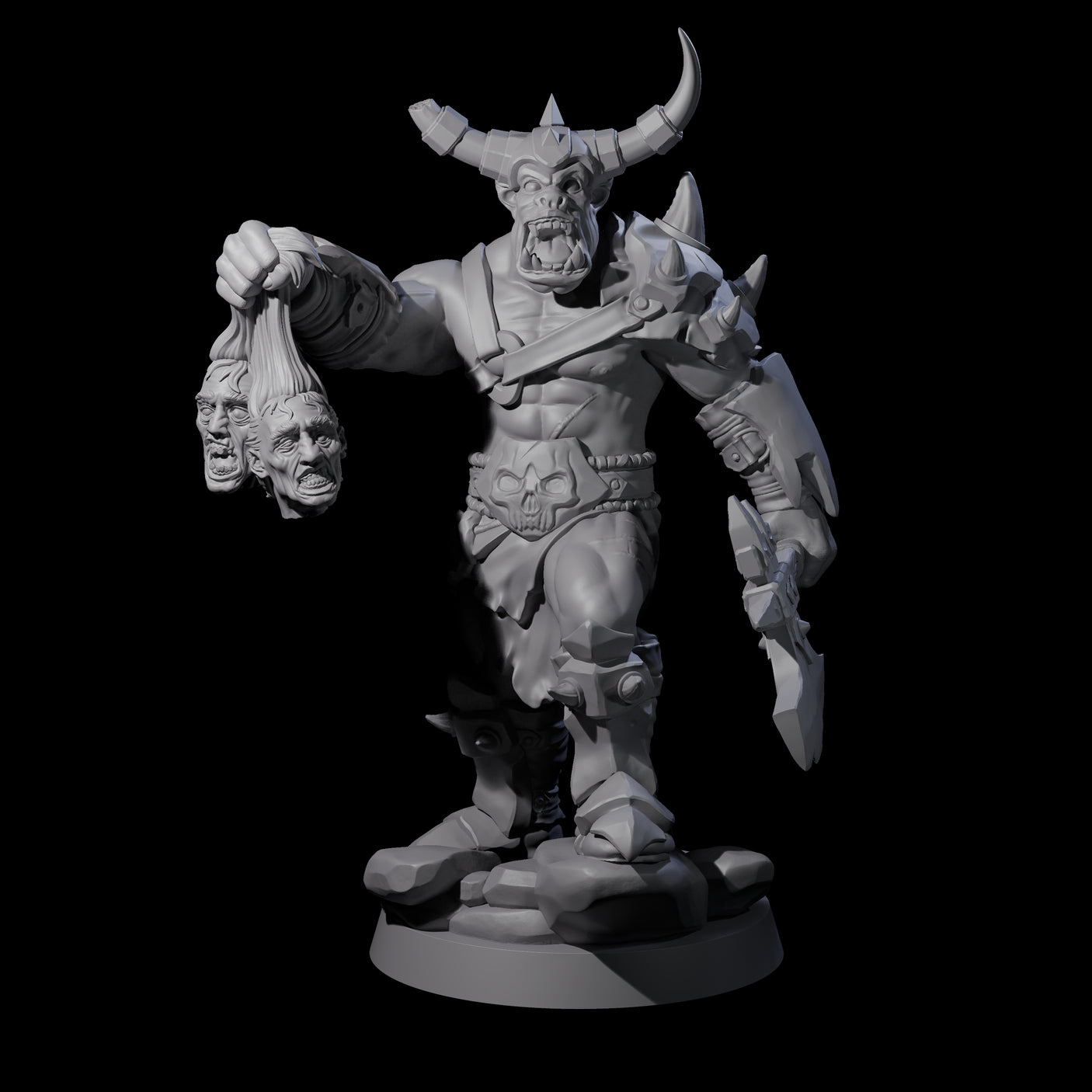Bald Orc F Miniature for Dungeons and Dragons, Pathfinder or other TTRPGs
