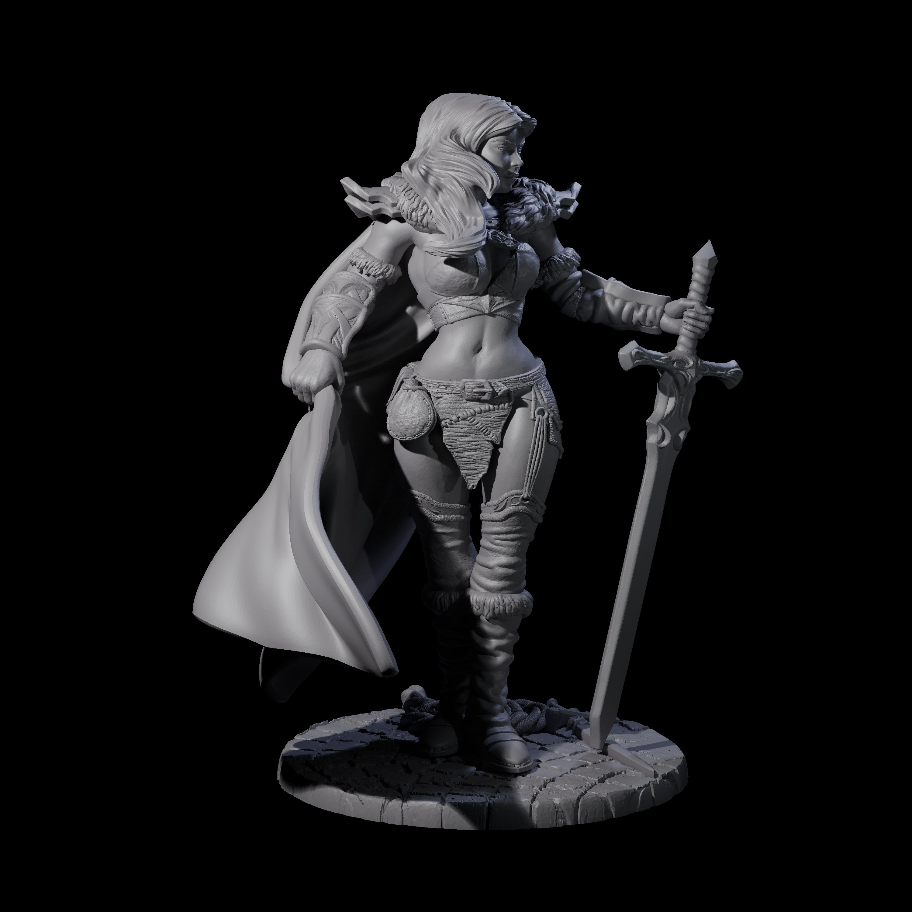 Baleth - Cloaked Fighter Miniature for Dungeons and Dragons, Pathfinder or other TTRPGs