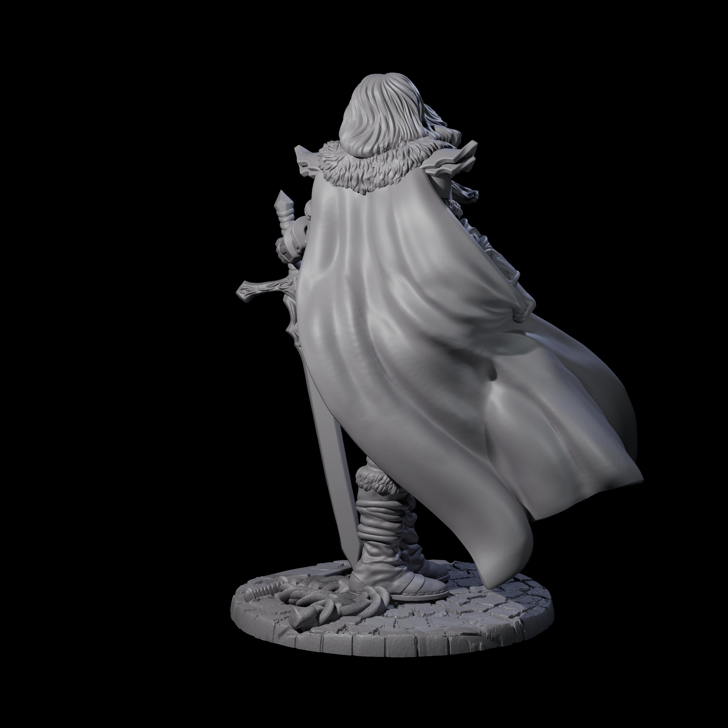 Baleth - Cloaked Fighter Miniature for Dungeons and Dragons, Pathfinder or other TTRPGs