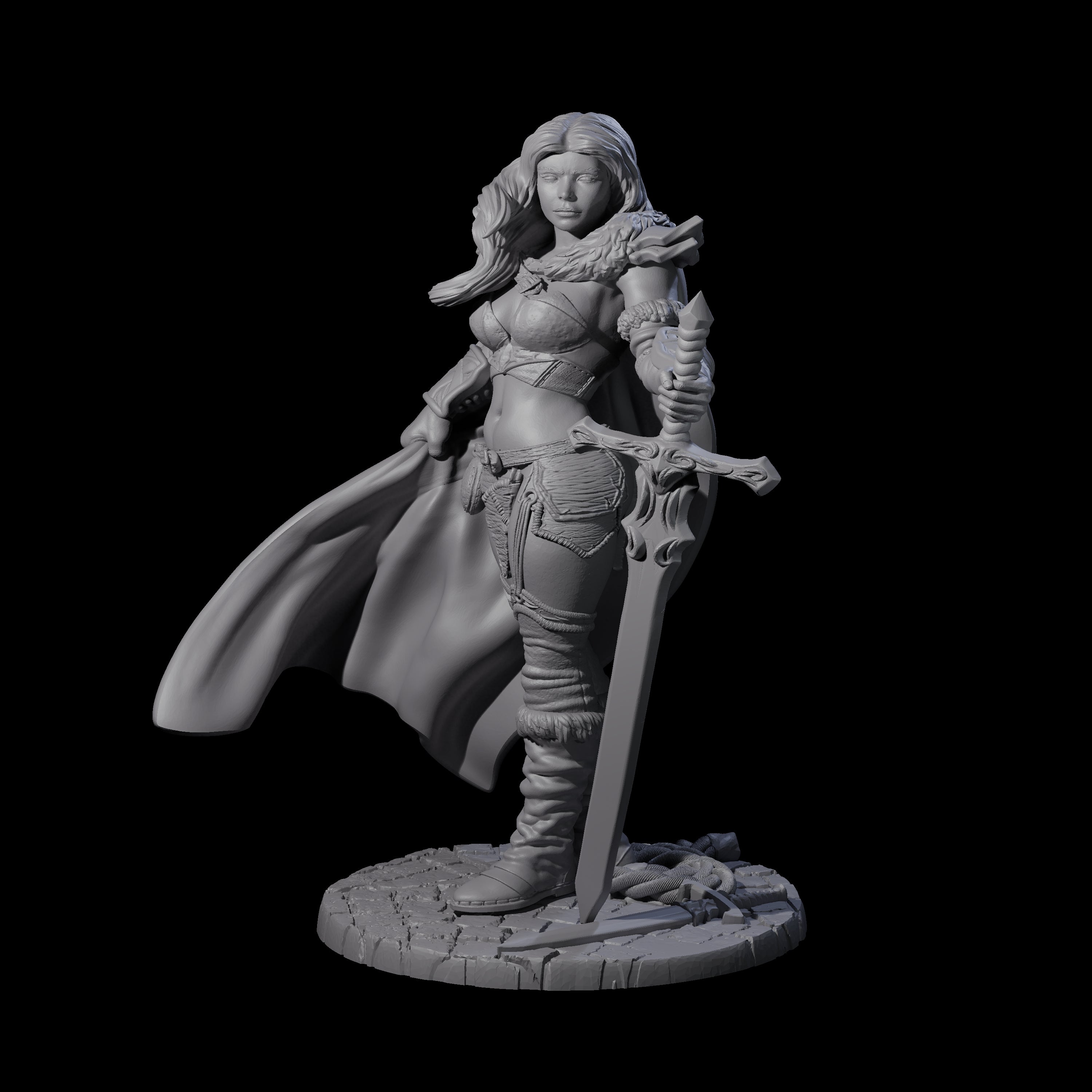 Baleth - Cloaked Fighter Miniature for Dungeons and Dragons, Pathfinder or other TTRPGs