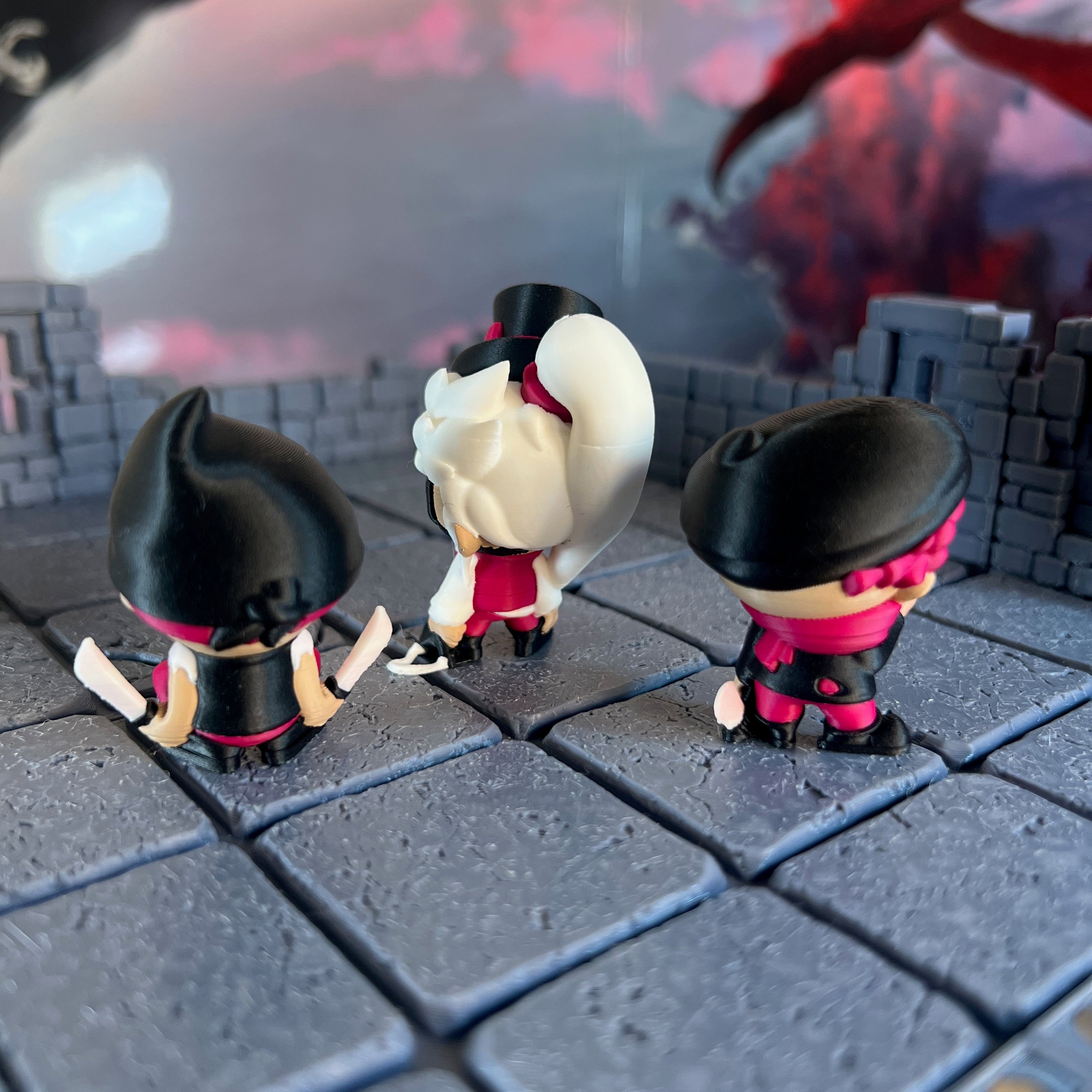 Bandit Gangsters Set of Three Multicolour Table Ready Miniature Miniature for Dungeons and Dragons, Pathfinder or other TTRPGs