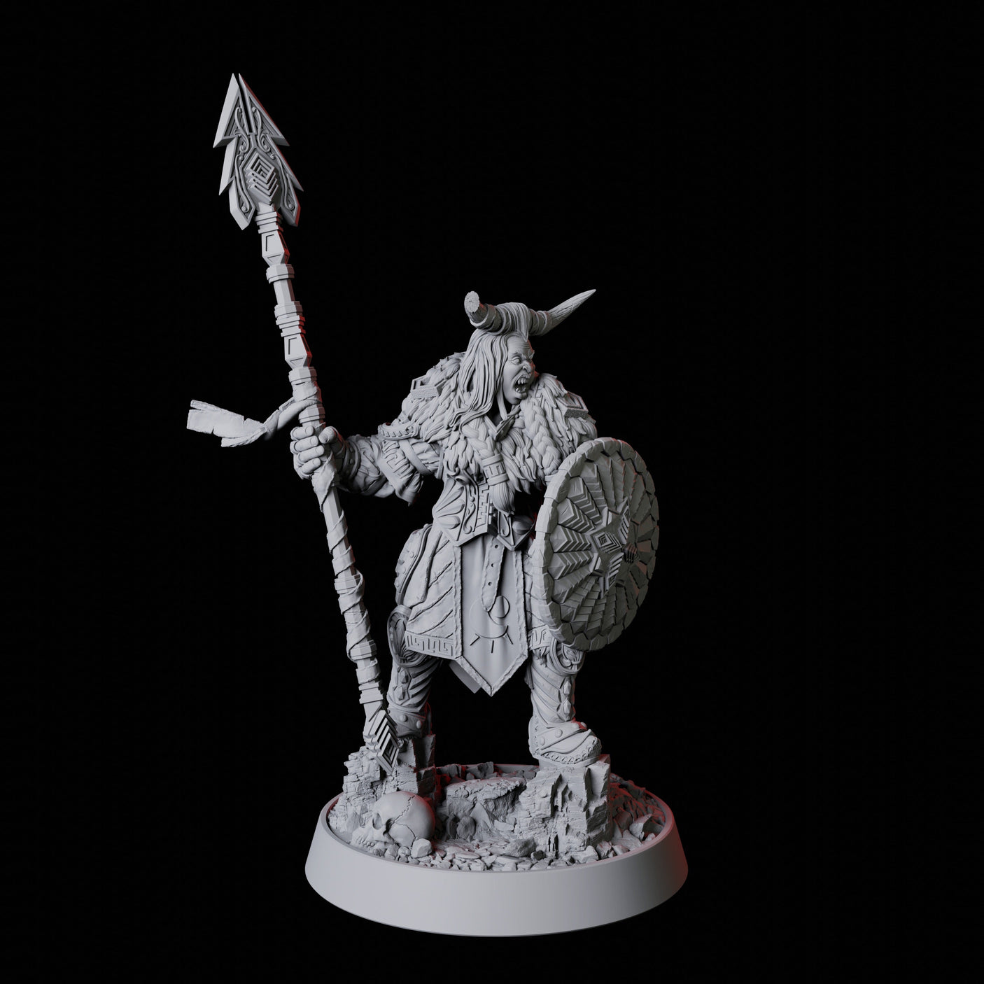Barbarian Warrior Miniature for Dungeons and Dragons, Pathfinder or other TTRPGs